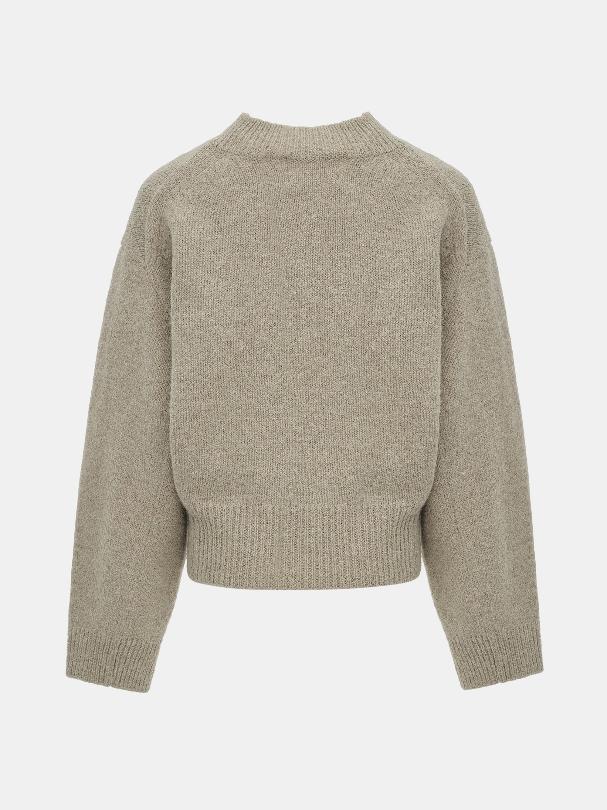 Relaxed Wool-Blend Sweater, Beige