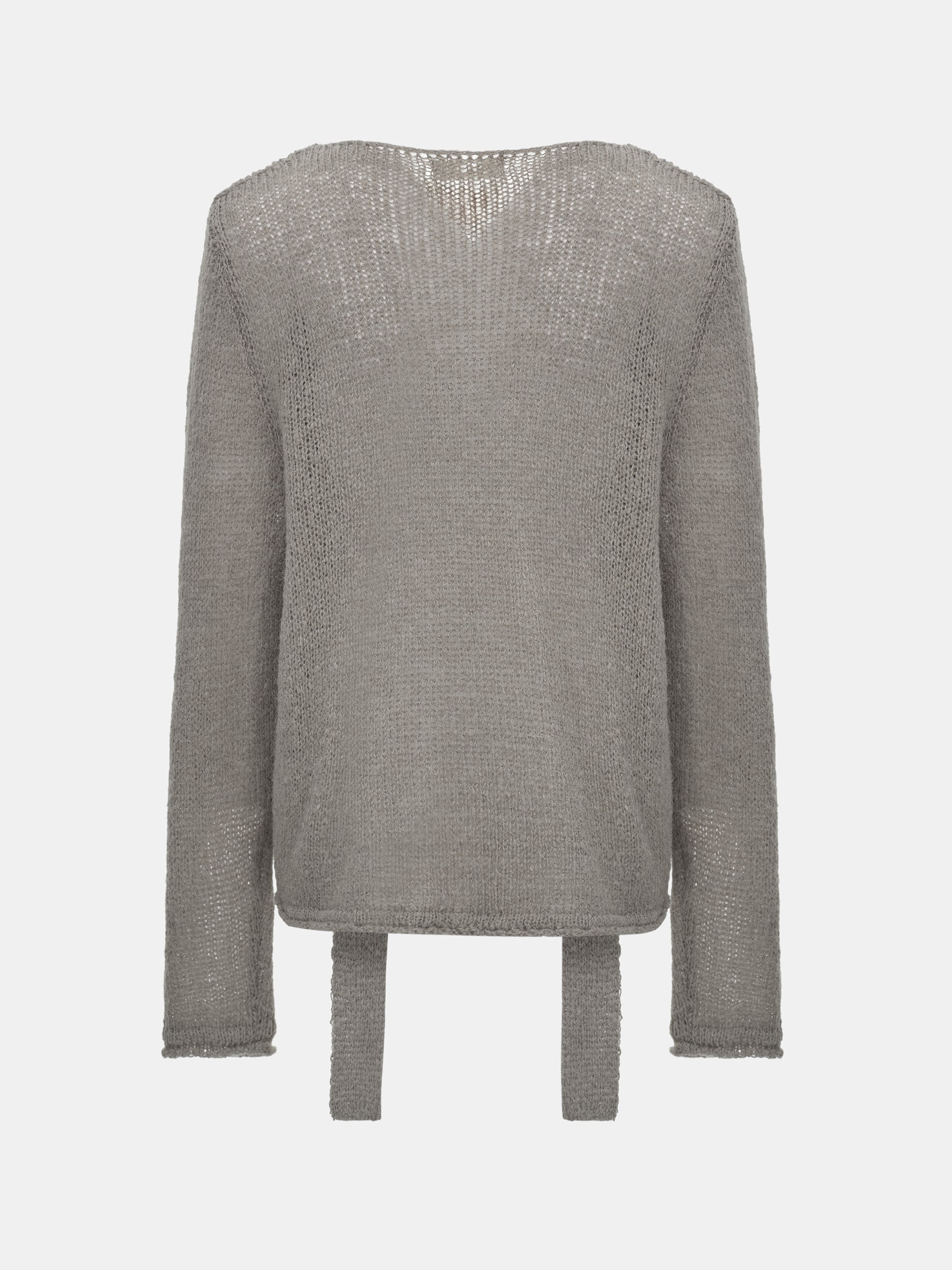 Scarf Collar Sweater, Grey