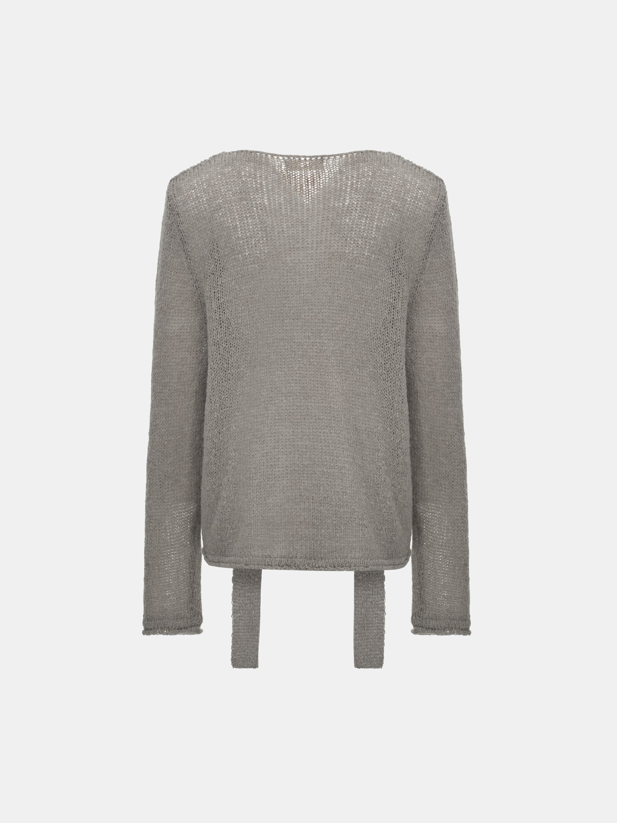 Scarf Collar Sweater, Grey