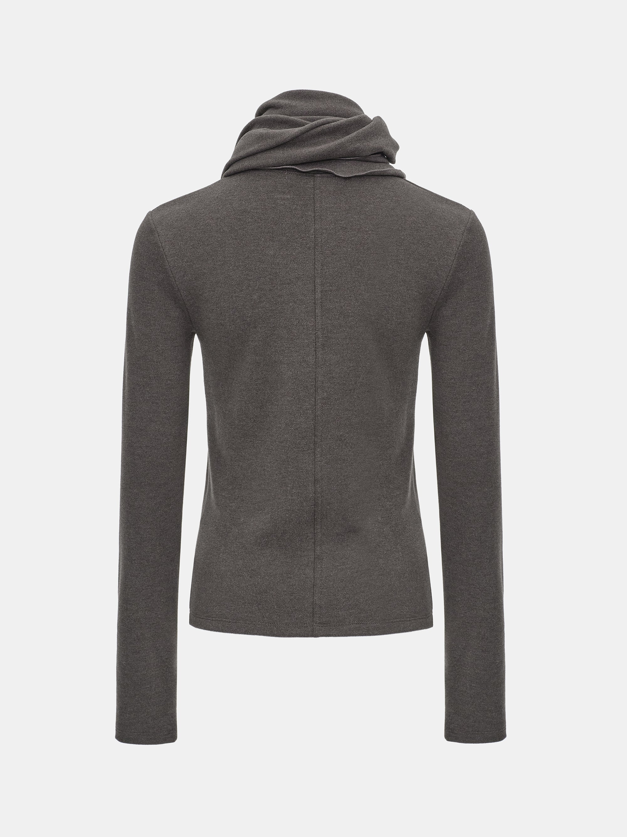 Peached Cotton Jersey T-Shirt, Charcoal