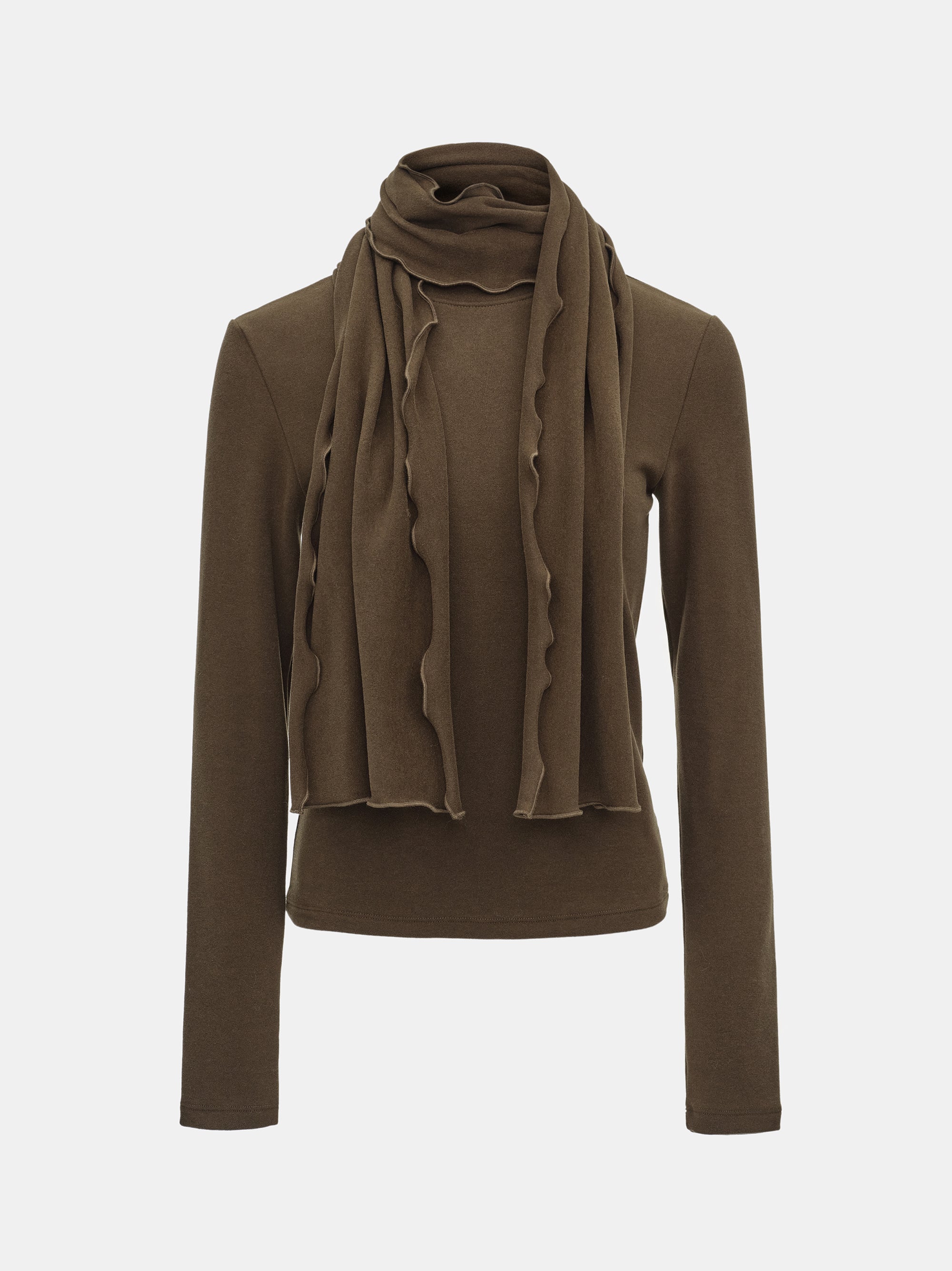 Peached Cotton Jersey T-Shirt, Brown