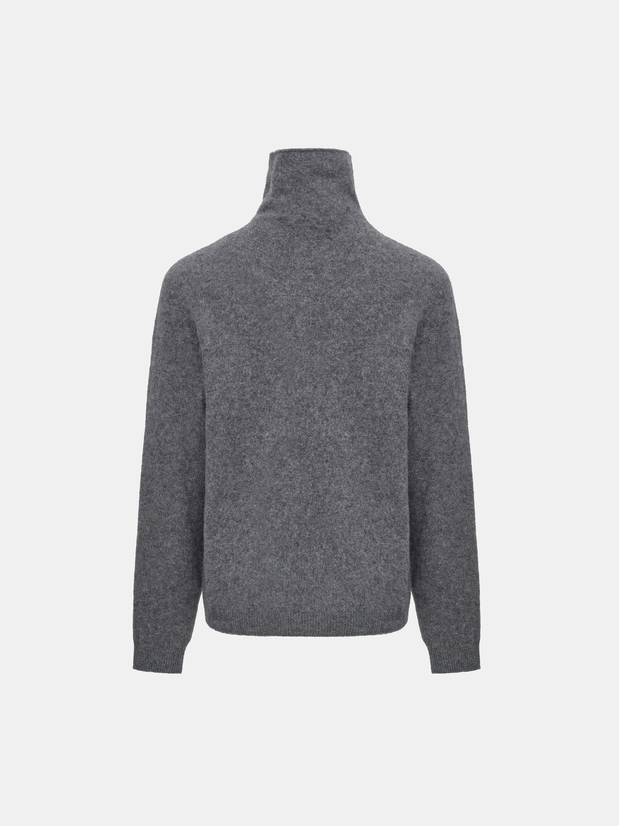Wool Cashmere Turtleneck, Charcoal