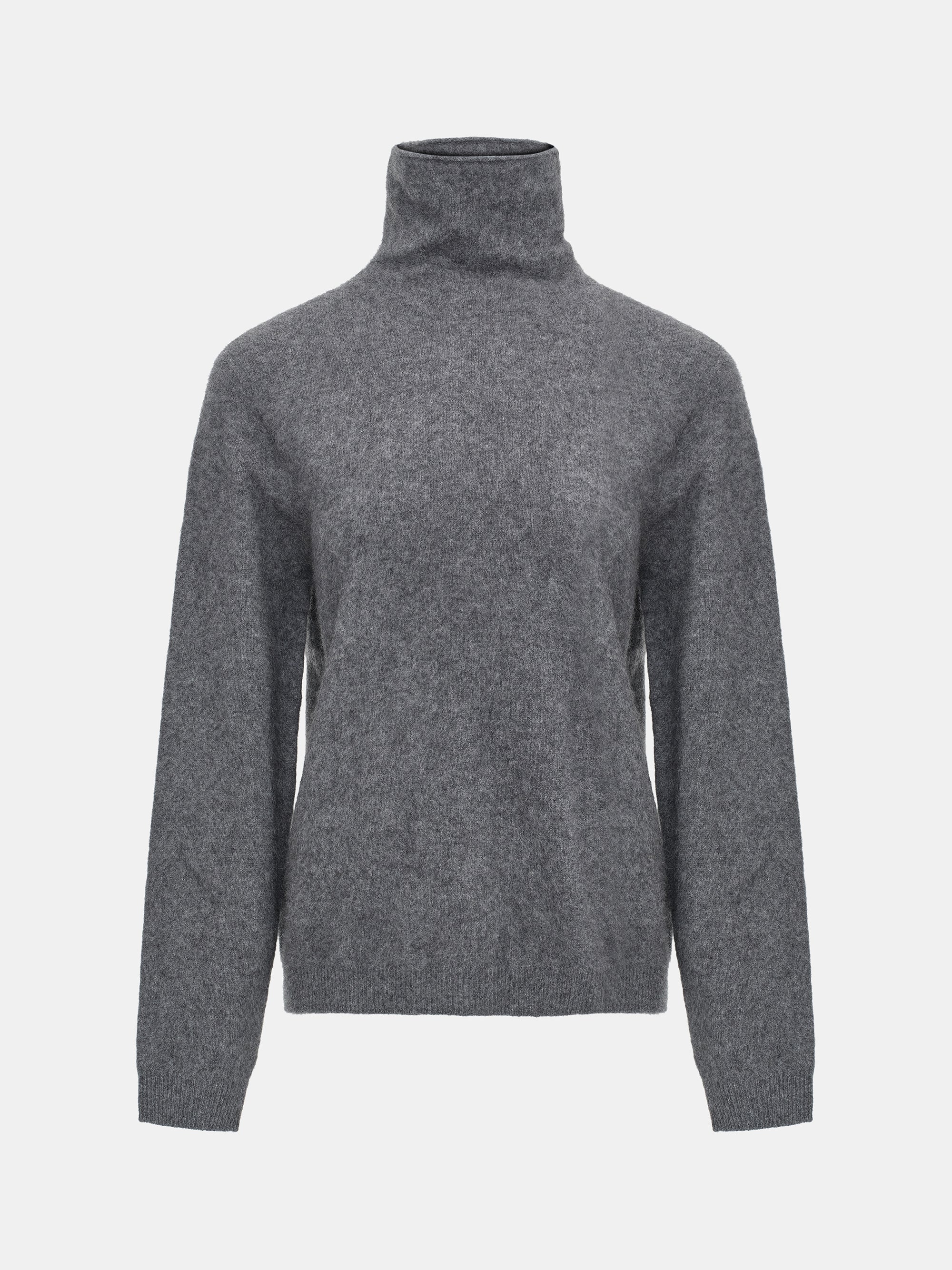 Wool Cashmere Turtleneck, Charcoal