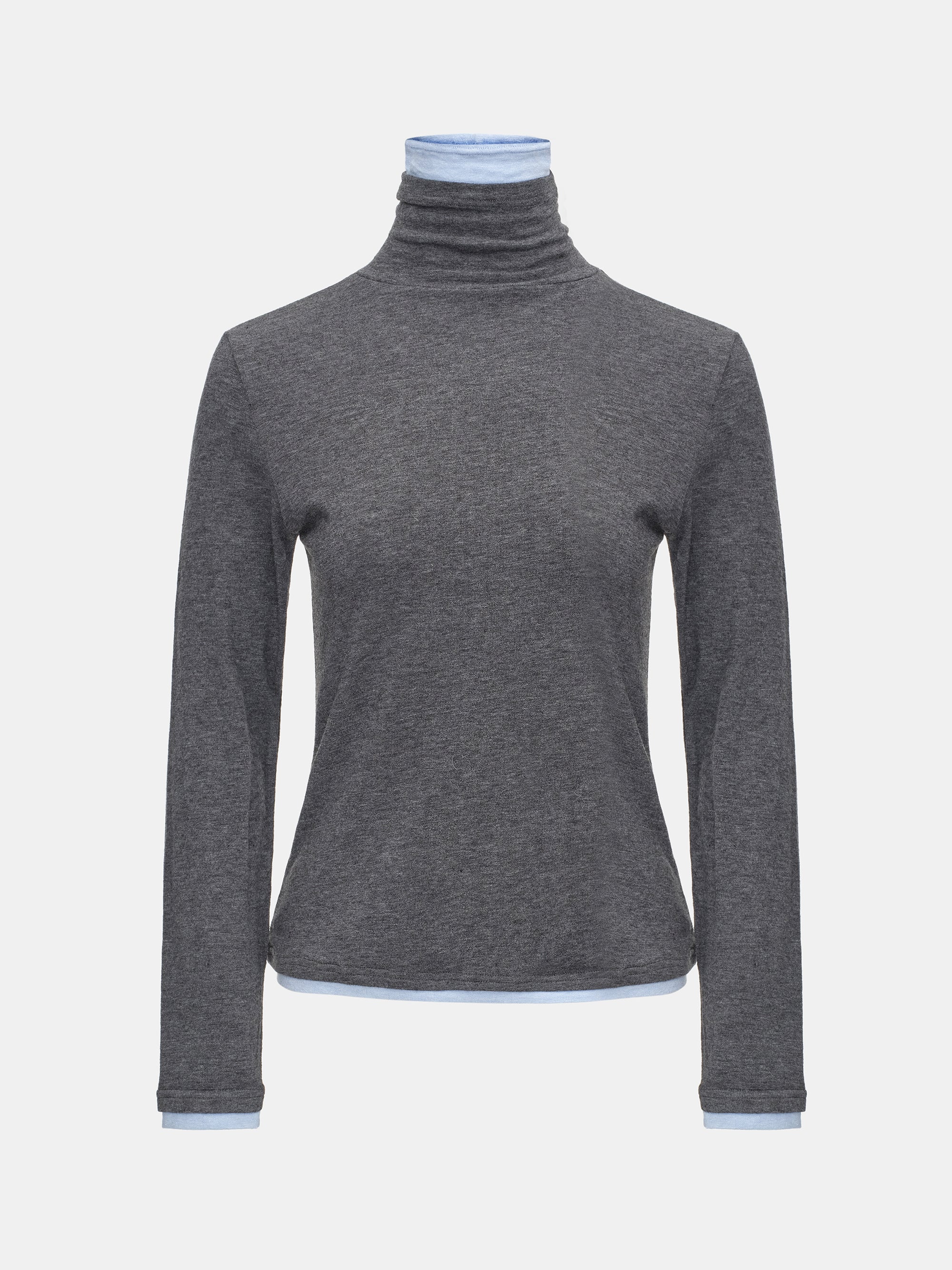 Double Layered Turtleneck, Grey