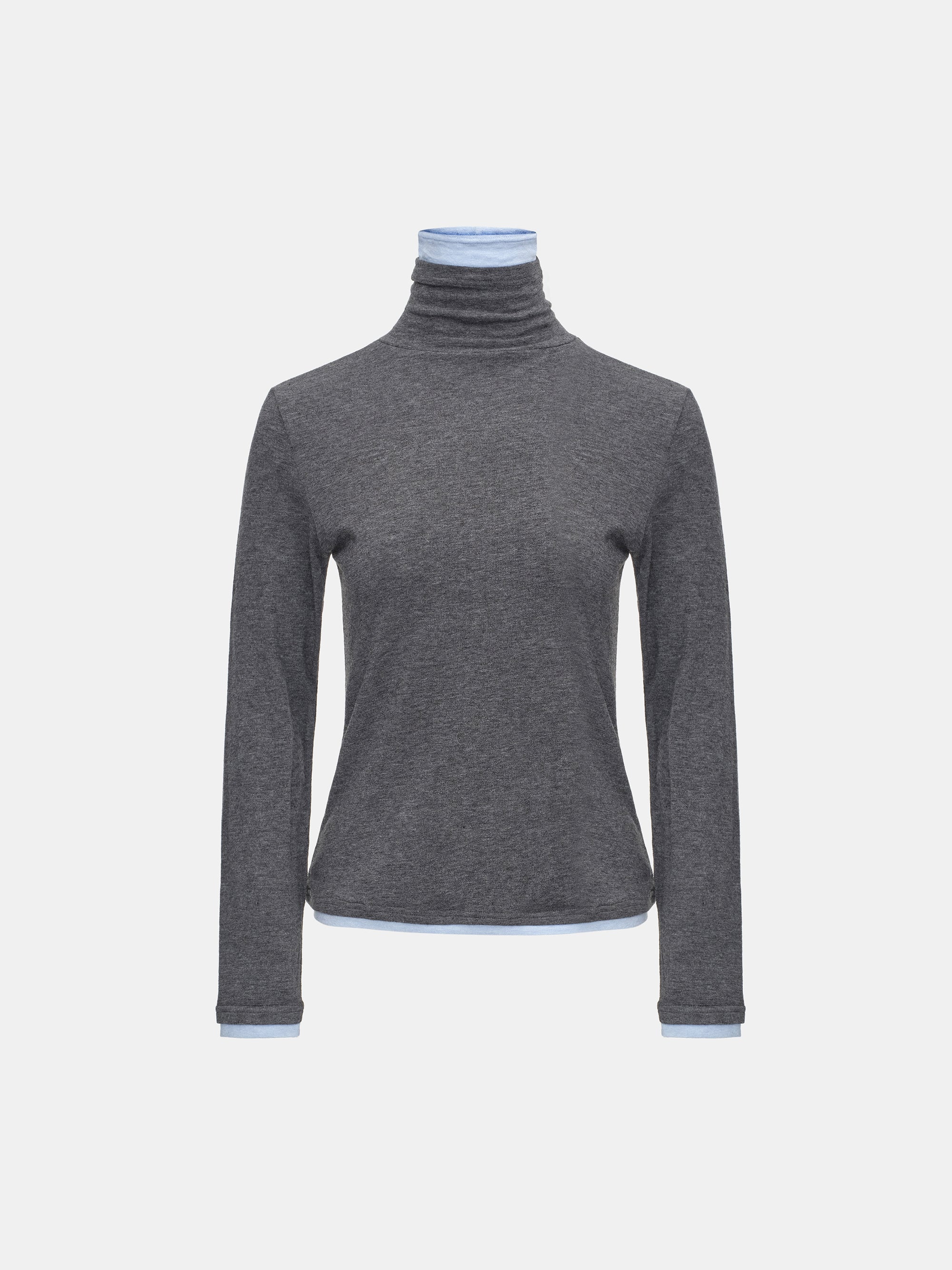 Double Layered Turtleneck, Grey