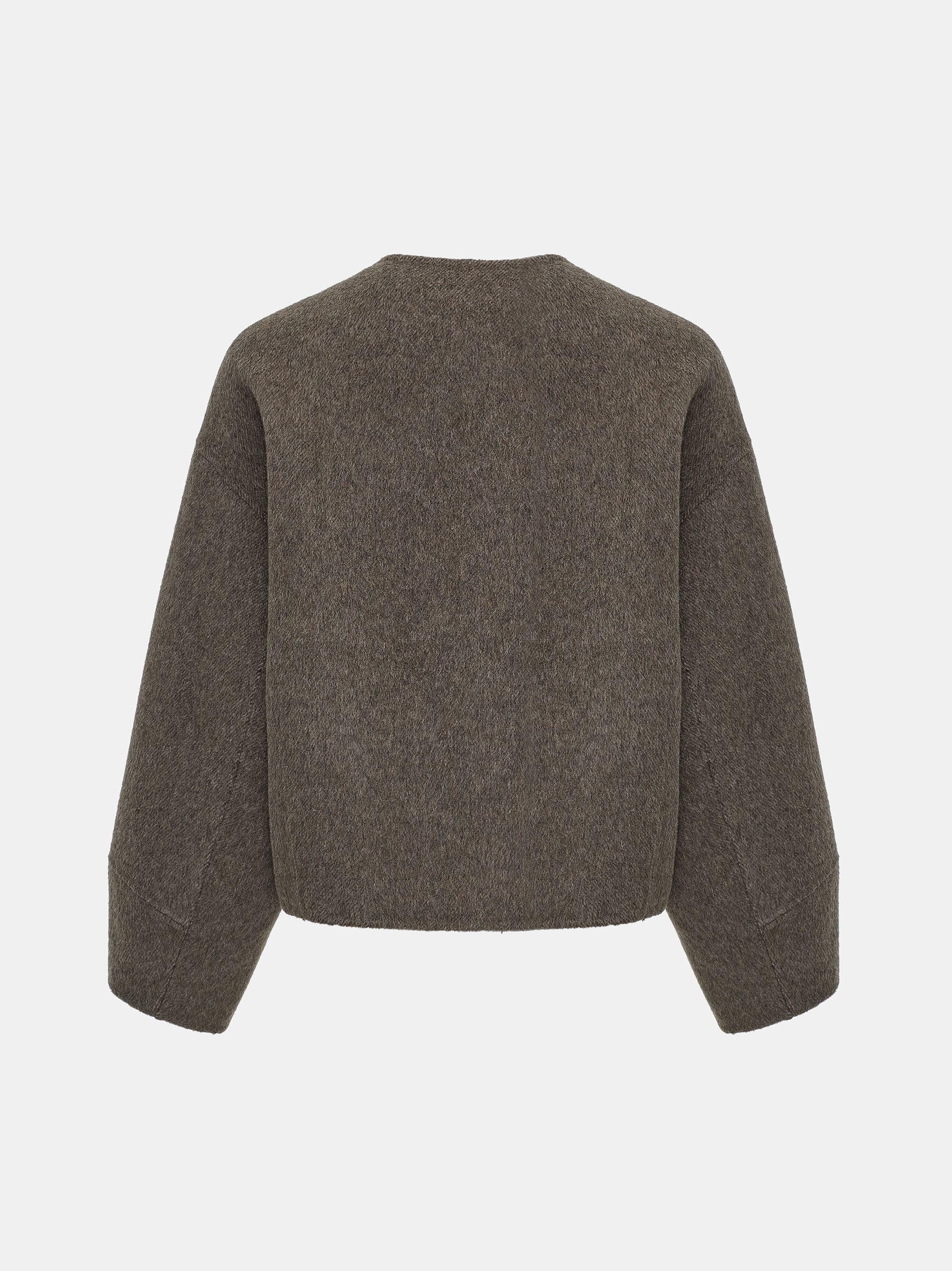 Wool Felted Zip Jacket, Brown