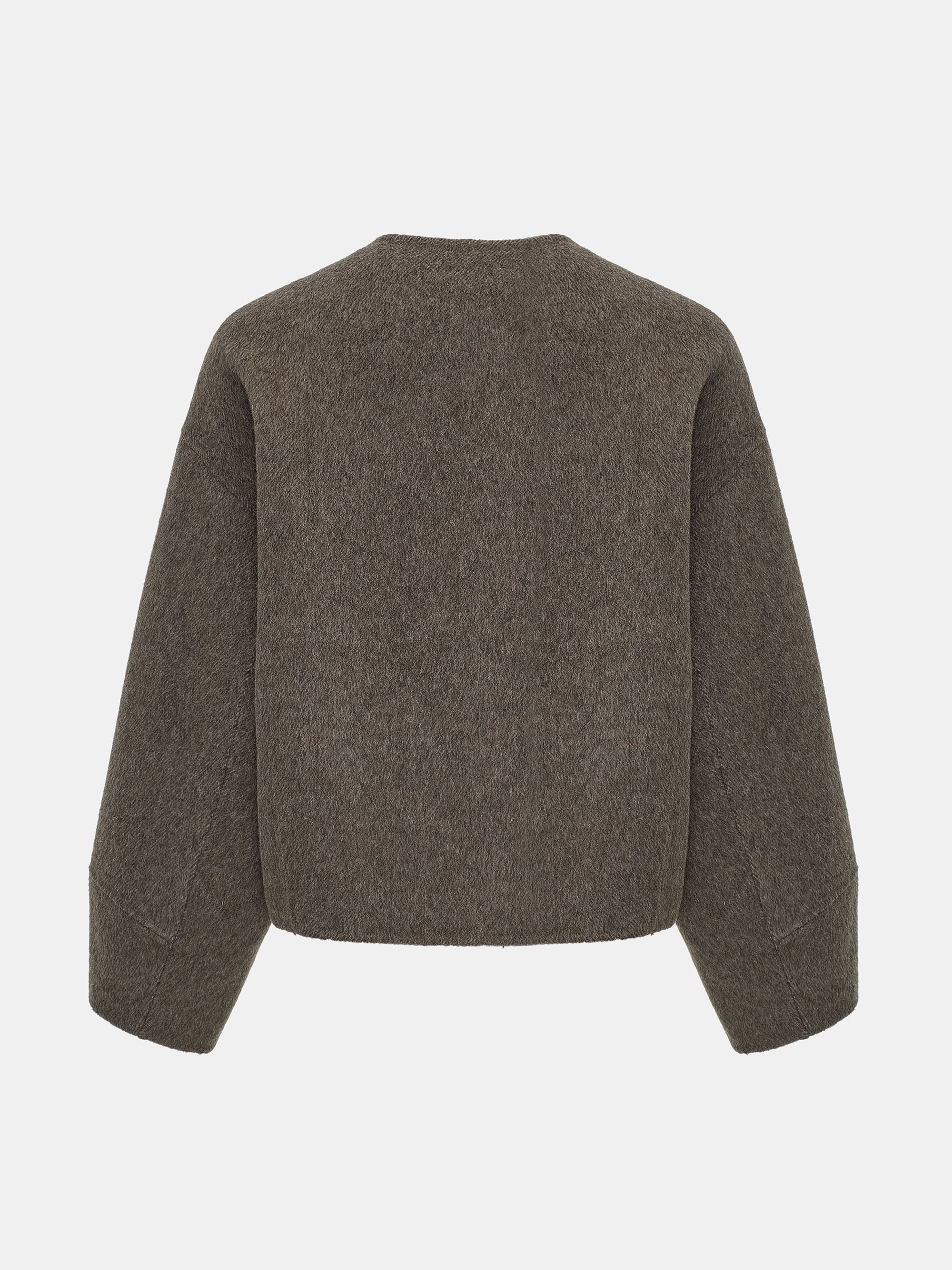Wool Felted Zip Jacket, Brown