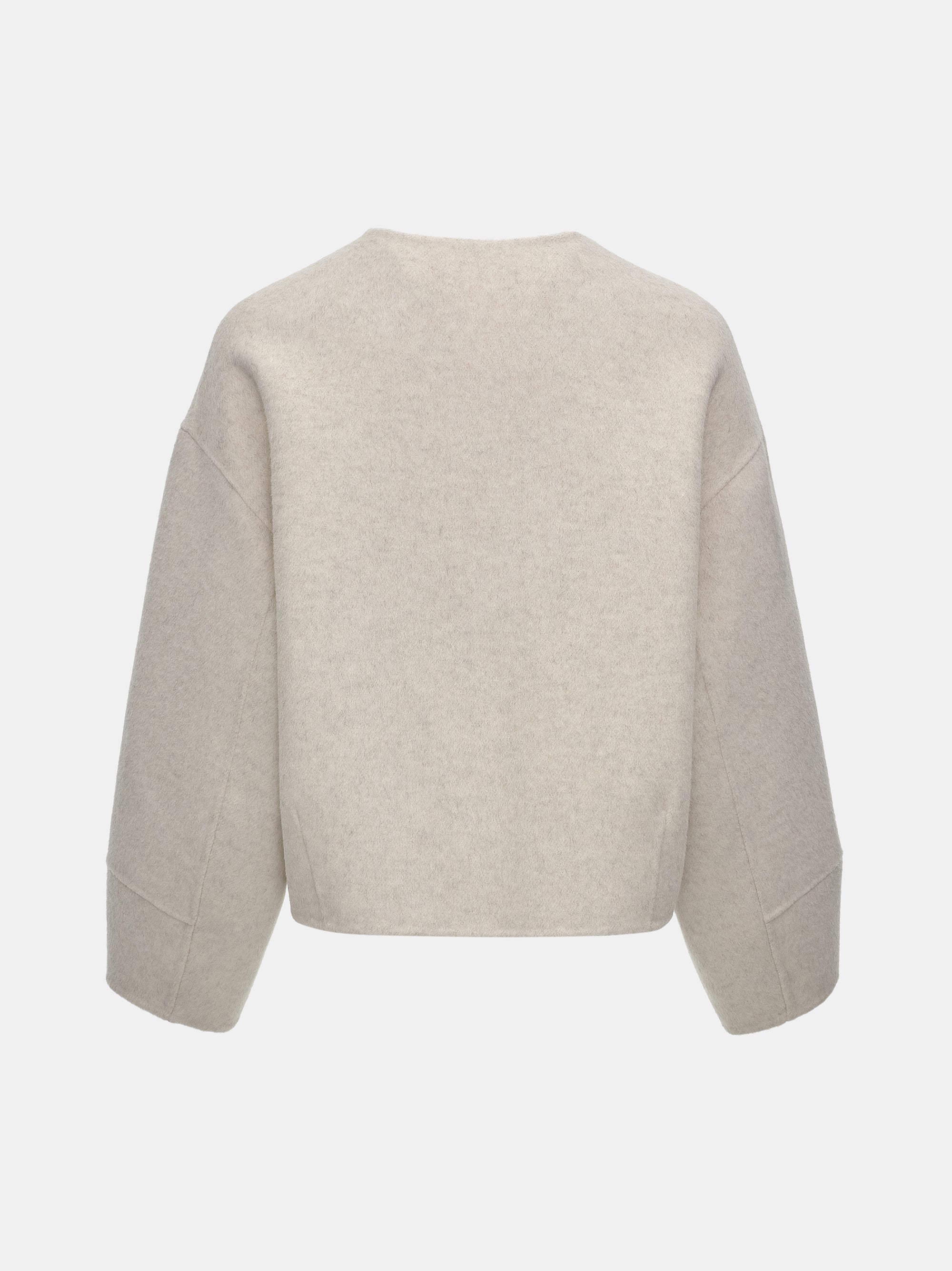 Wool Felted Zip Jacket, Ivory