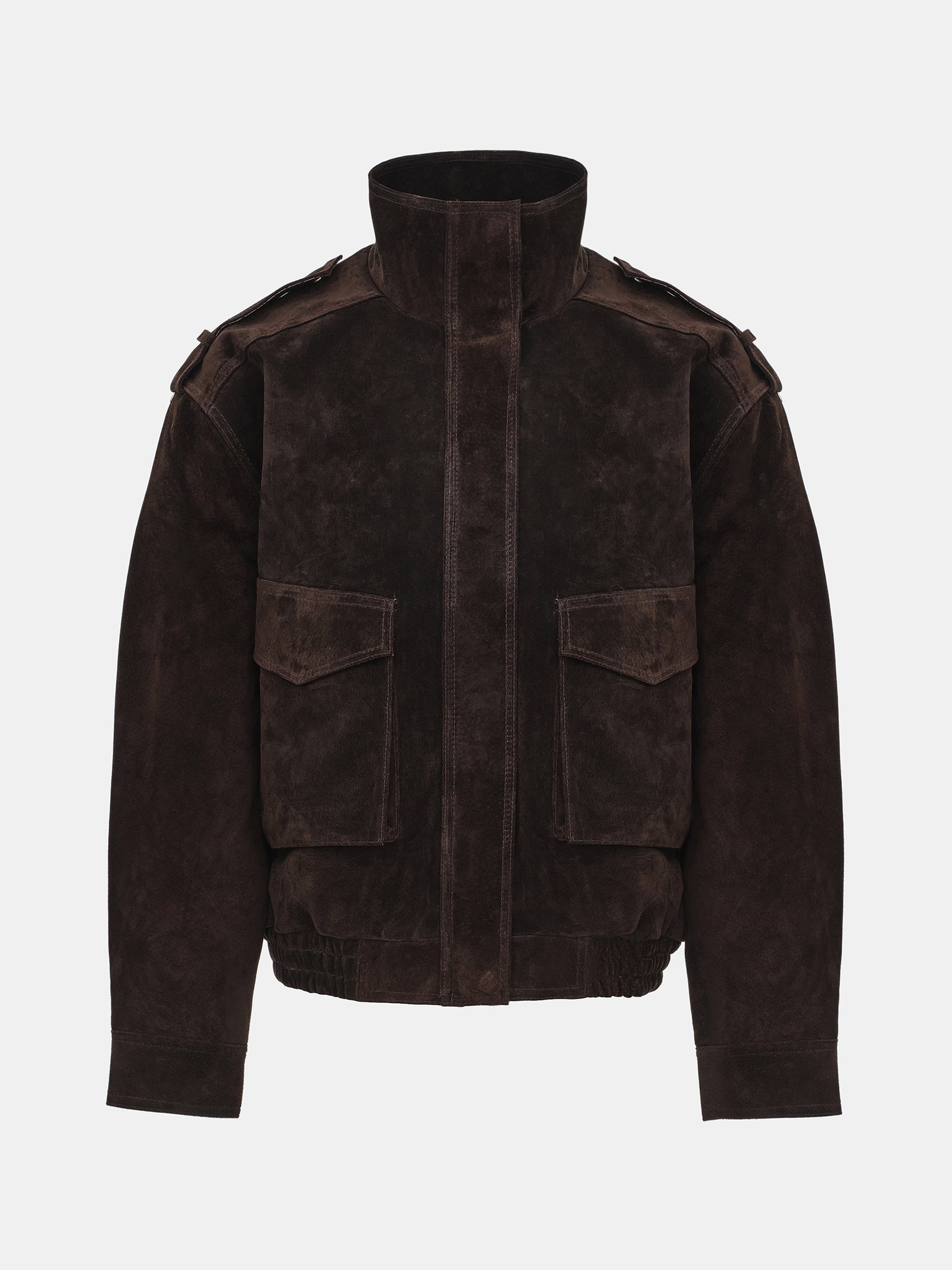 Padded Suede Jacket, Brown