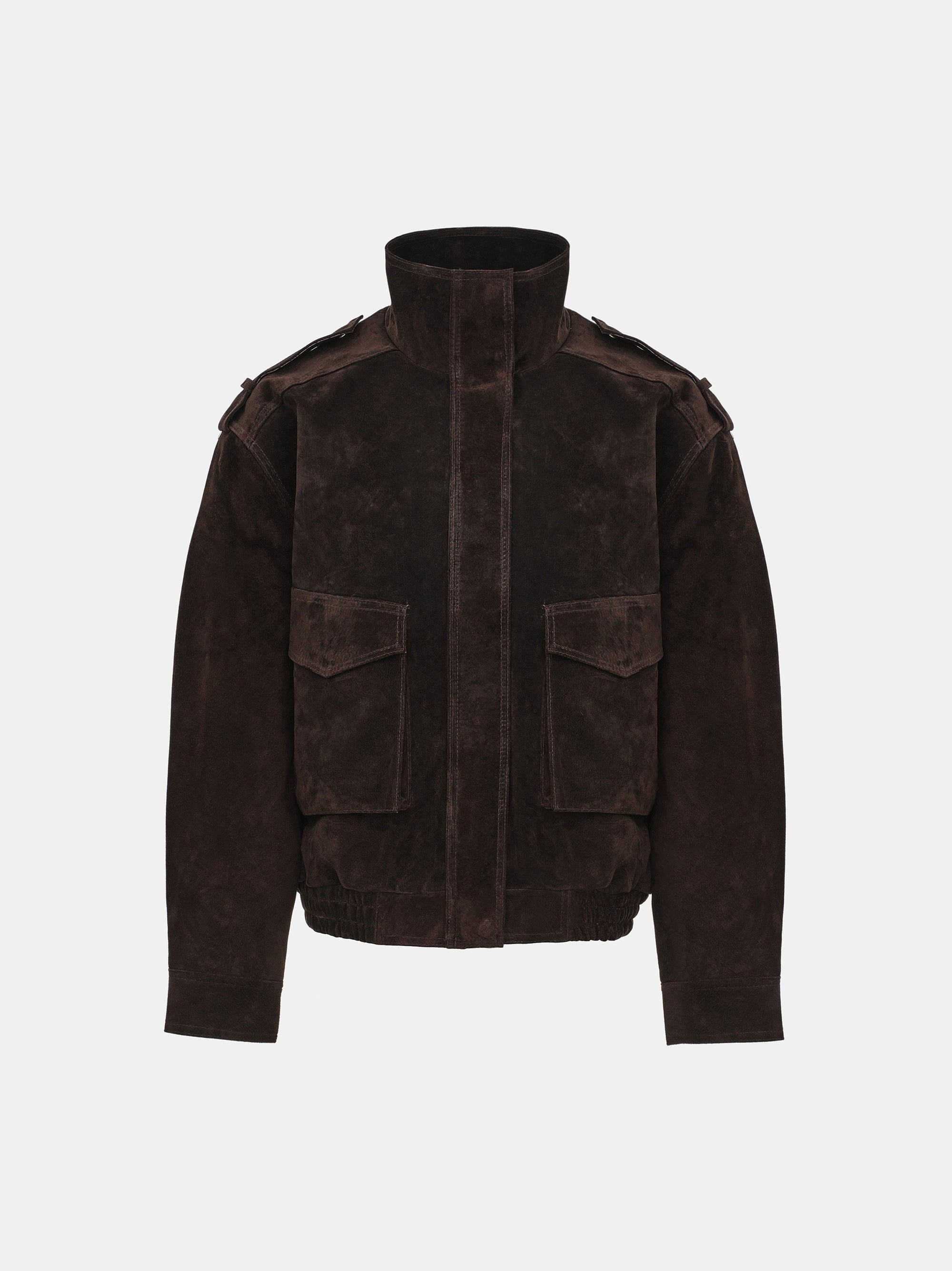 Padded Suede Jacket, Brown