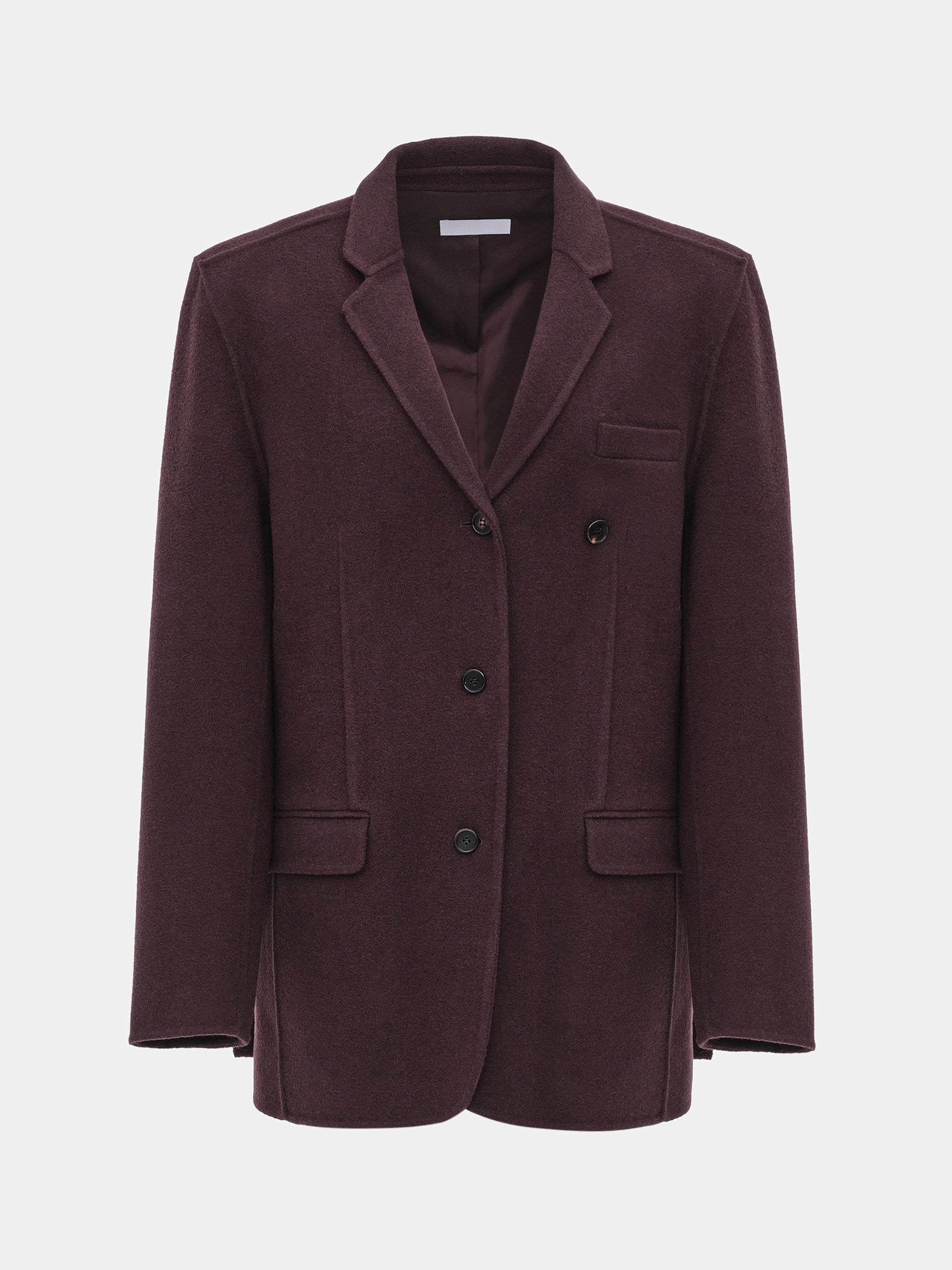 Tailored Wool Blazer, Wine