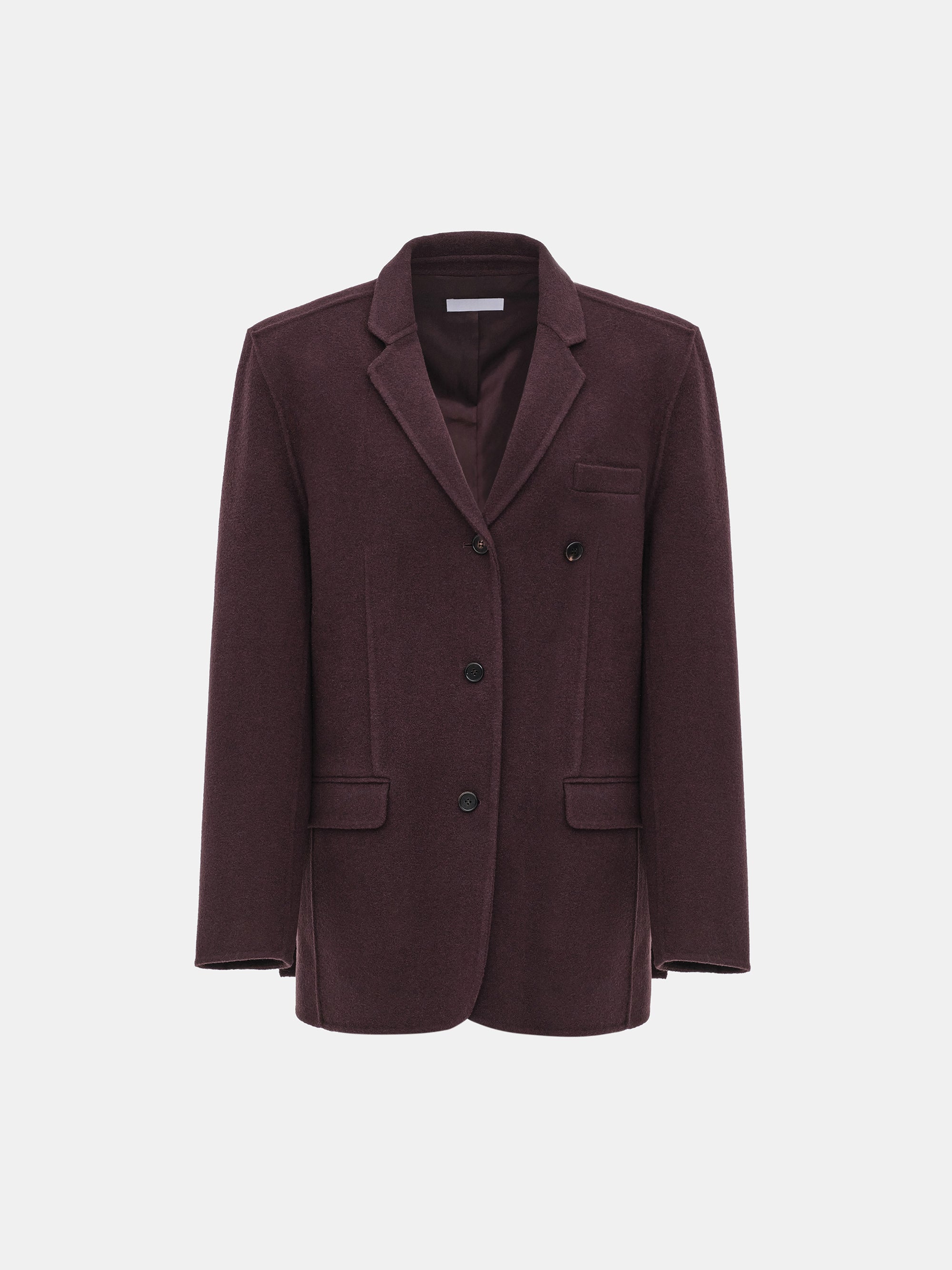 Tailored Wool Blazer, Wine