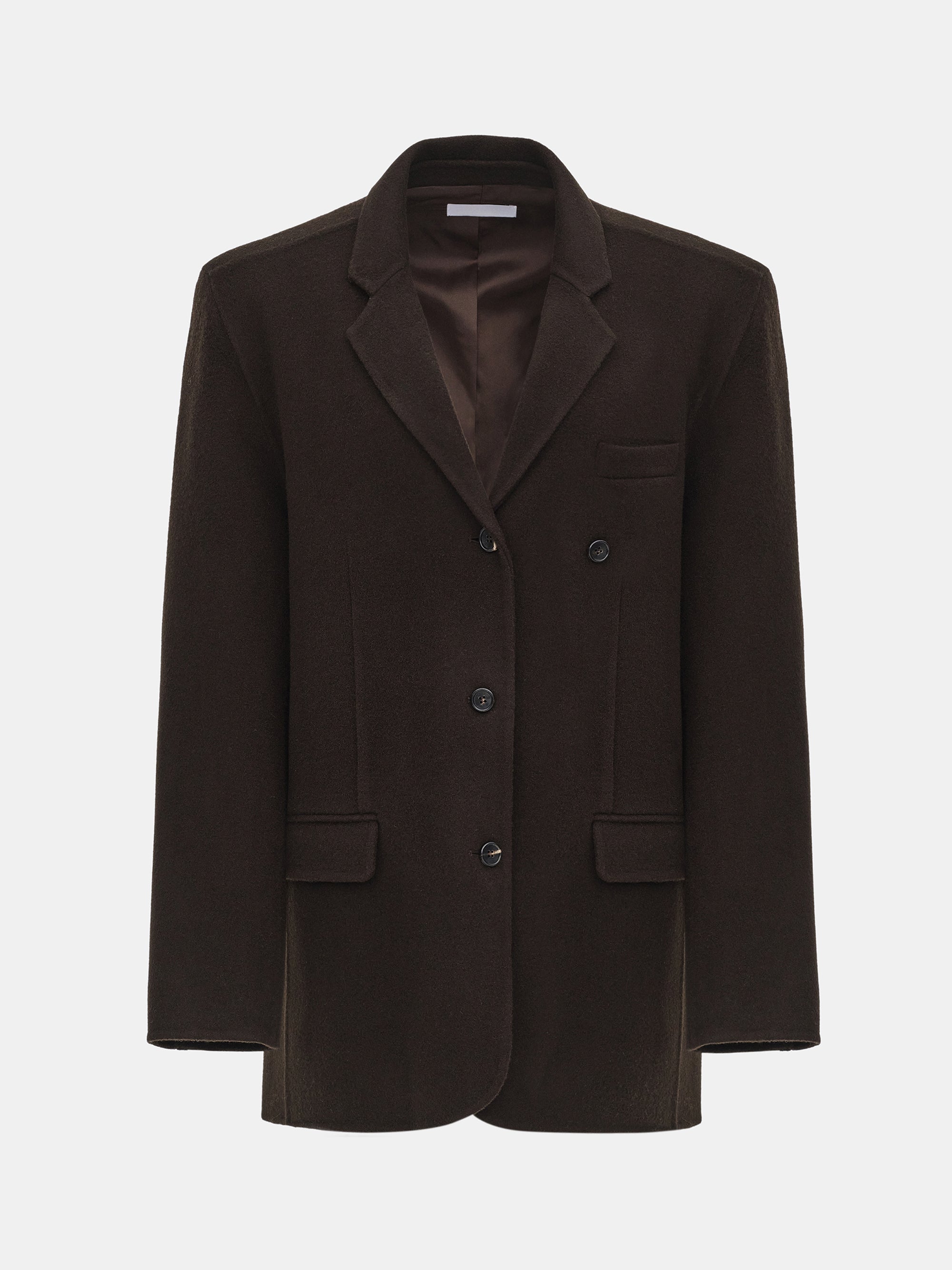 Tailored Wool Blazer, Dark Brown