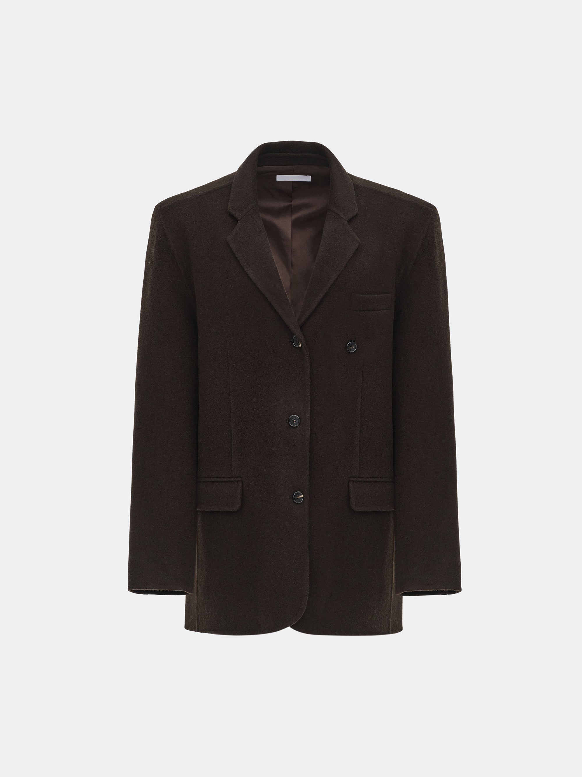 Tailored Wool Blazer, Dark Brown