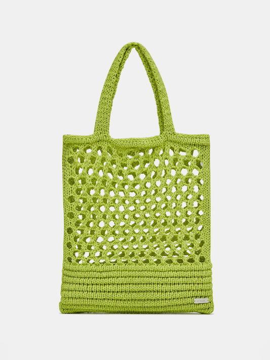 Crochet Tote Bag, Lime