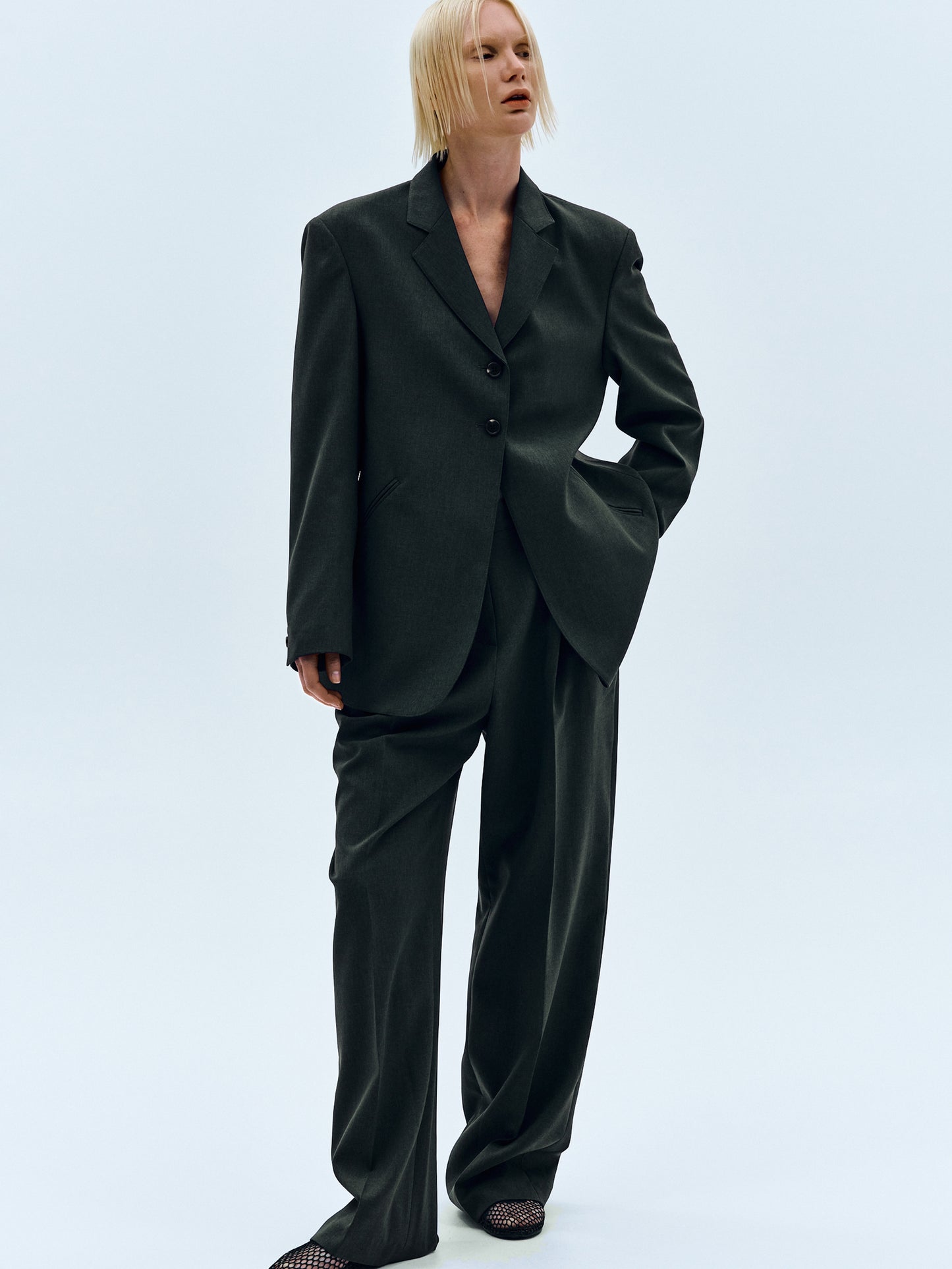 Tailored Suit Blazer, Dark Khaki