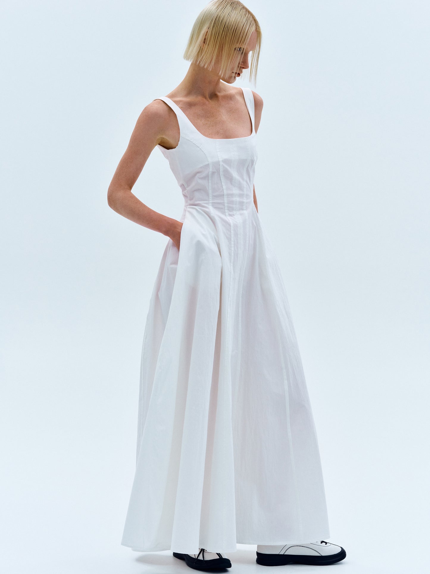 Corset Maxi Dress, White