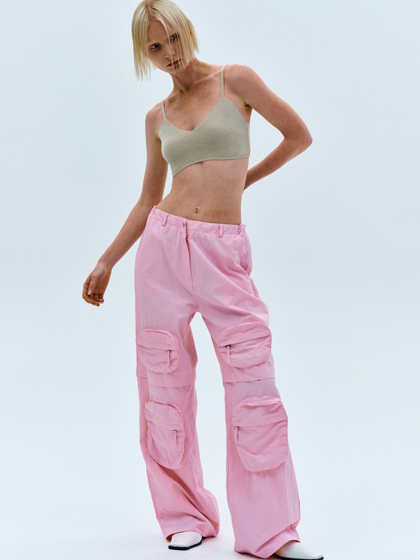 Multi-Pocket Cargo Pants, Pink