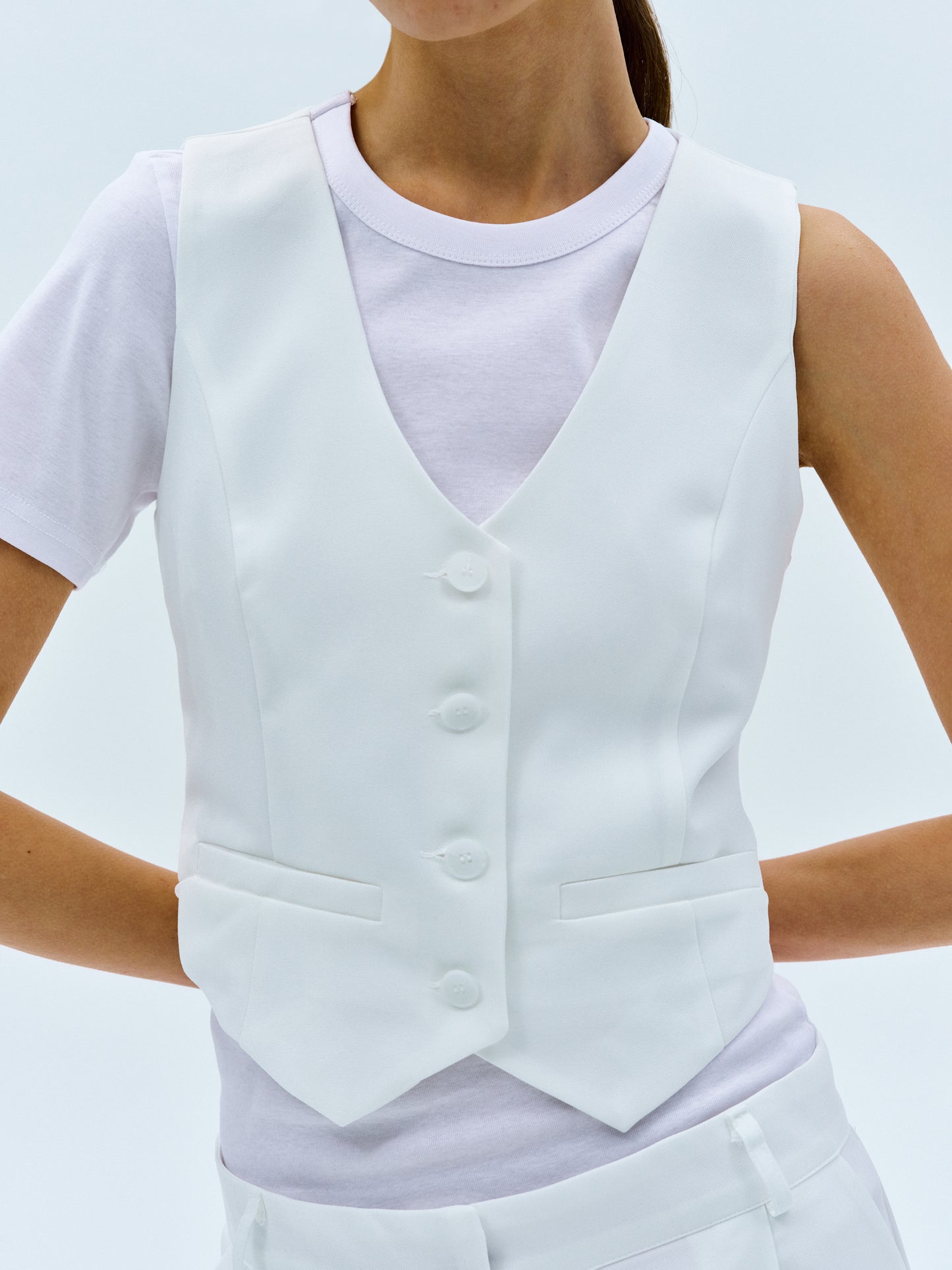 Linen Suit Vest, White SourceUnknown