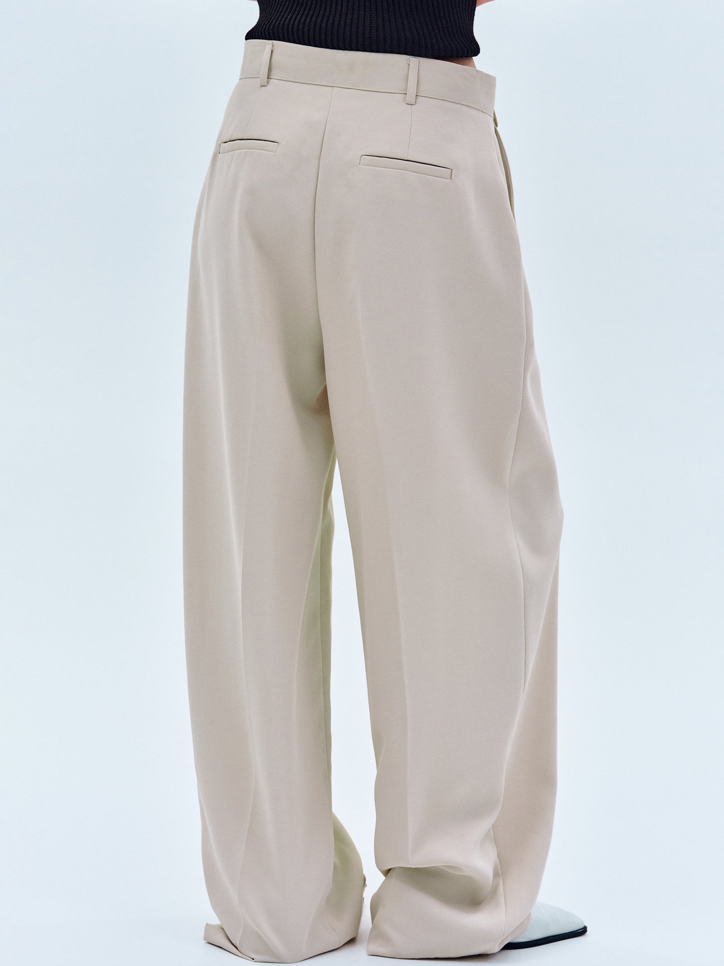 Center Pleat Suit Trouser, Beige
