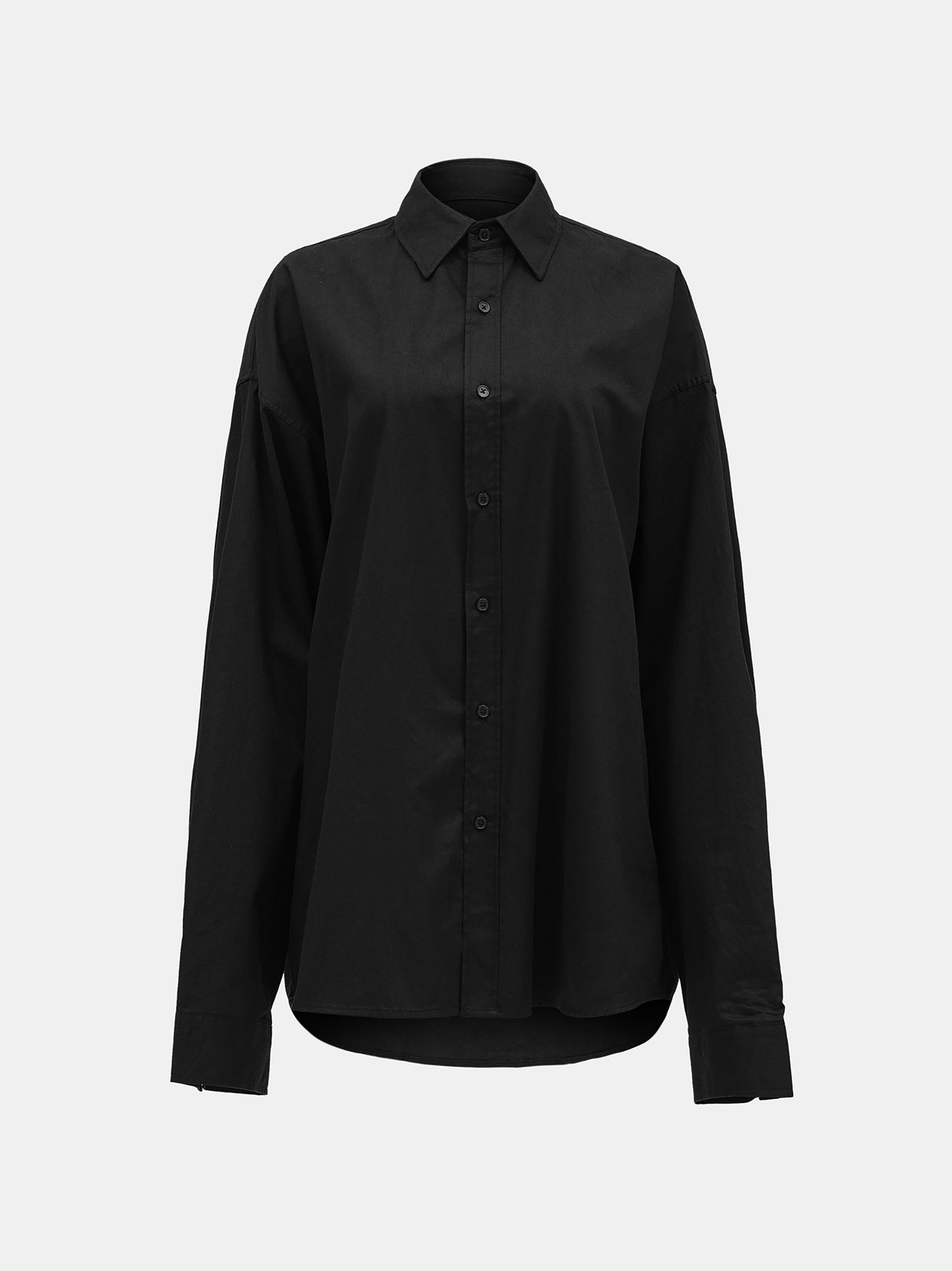 Over-Fit Cotton Shirt, Black