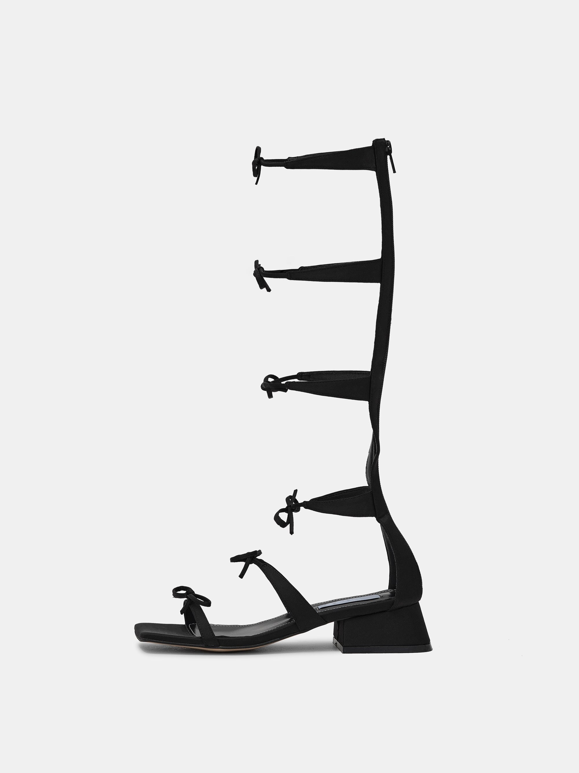 Double Bow Sandals, Black – SourceUnknown