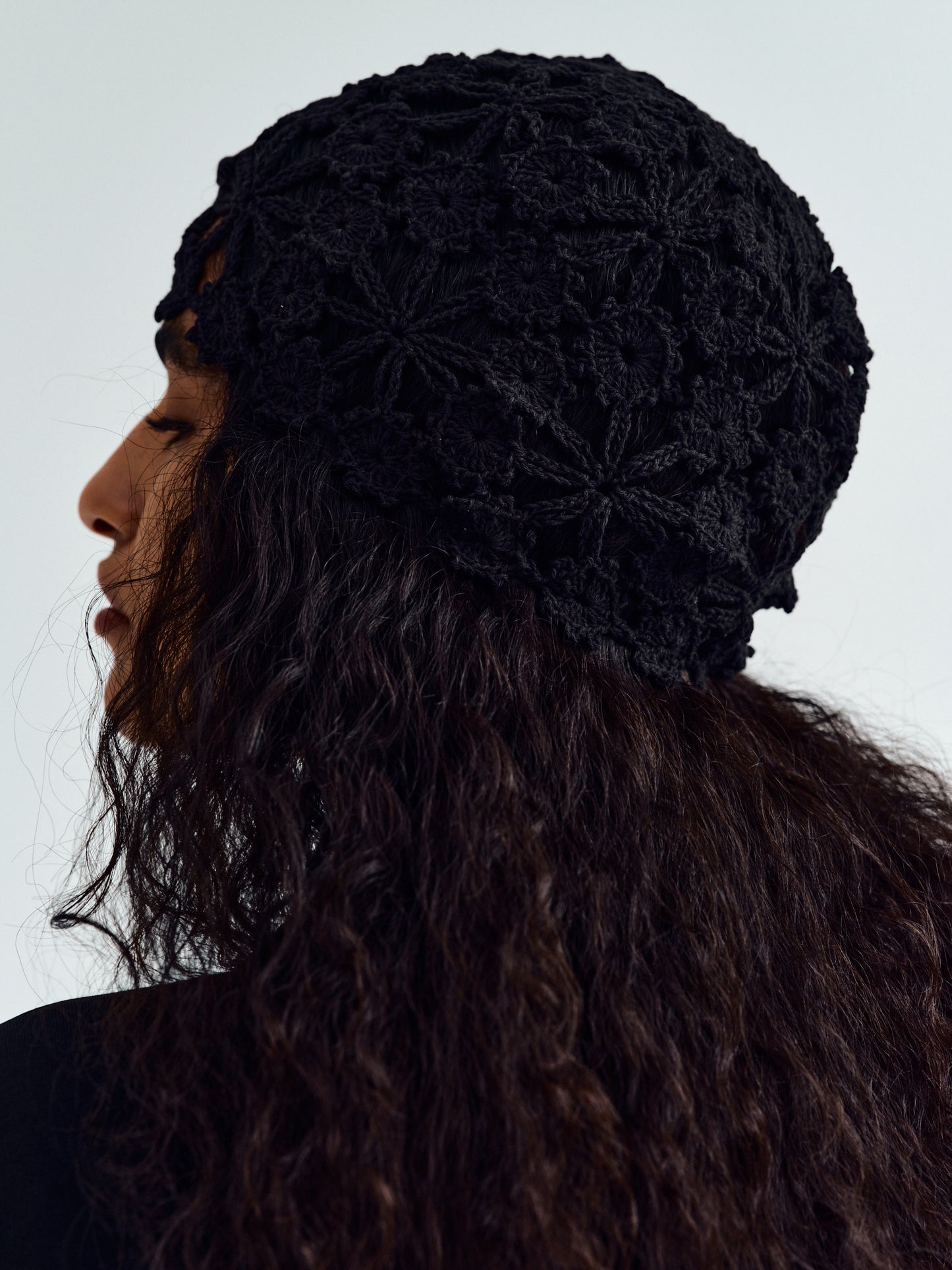 Hand-Crochet Beanie, Black