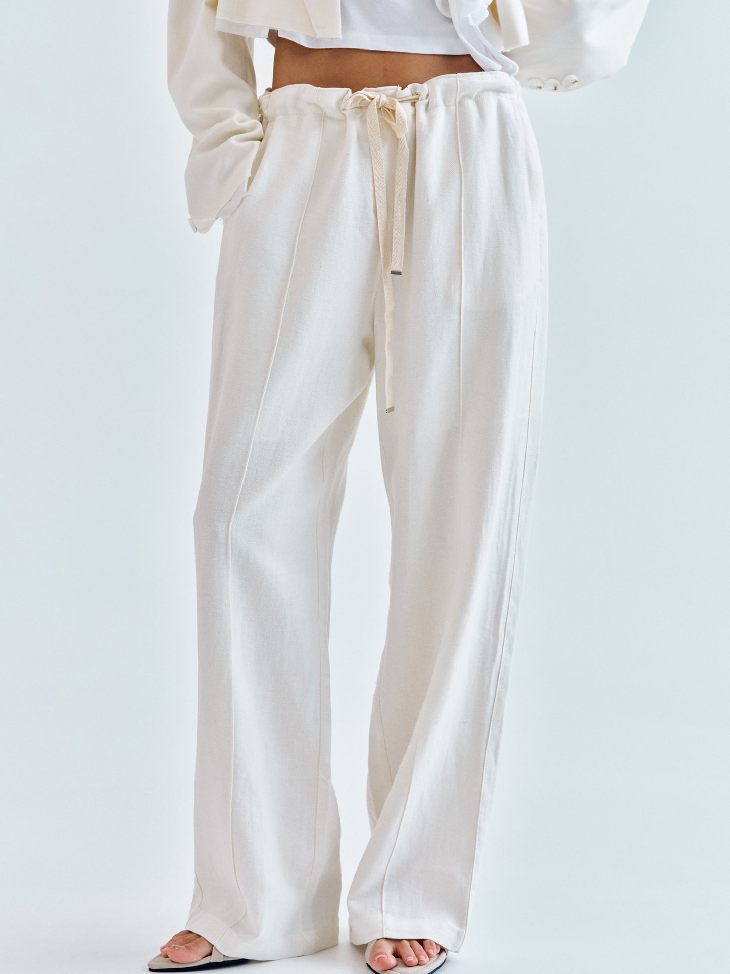 Linen Lounge Pants, Ivory