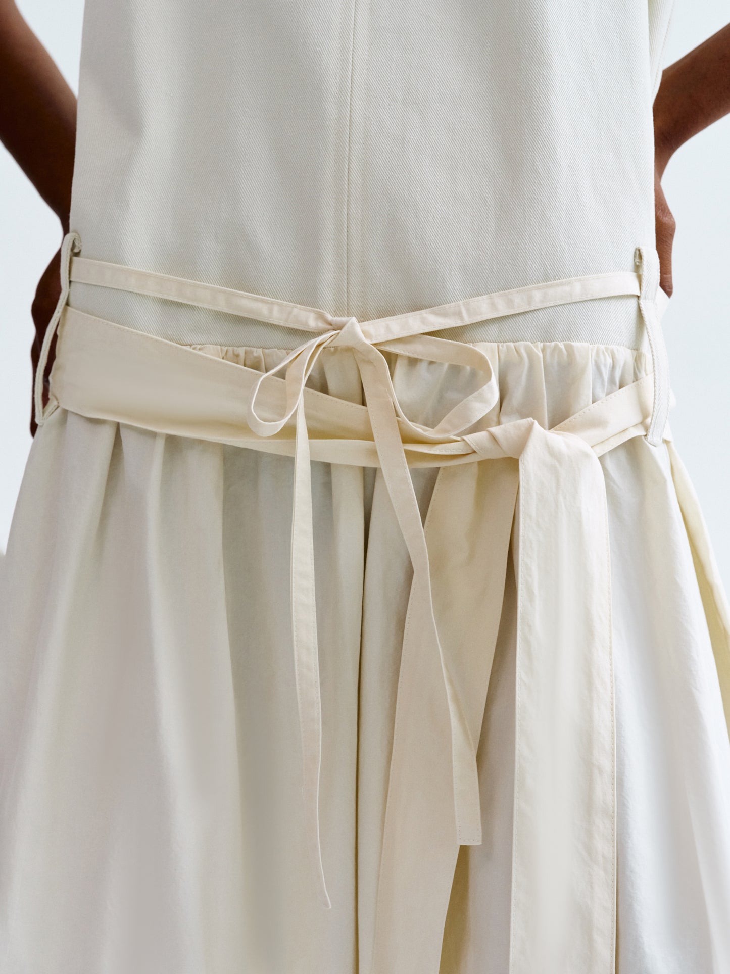 Double Belt Dress, Ivory