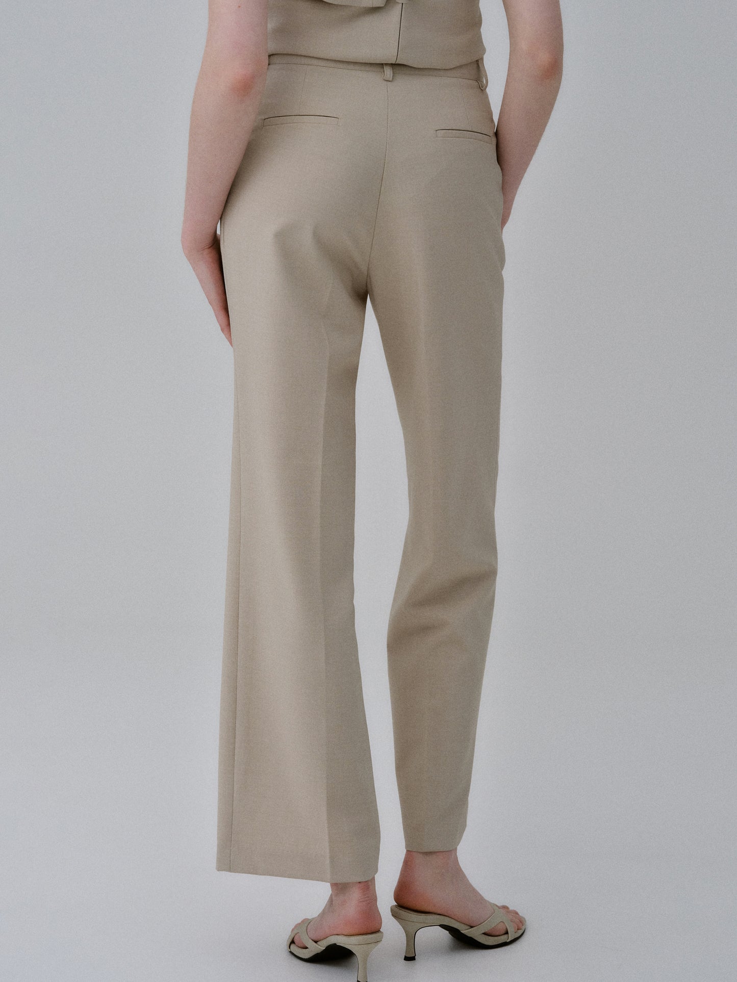 Straight Suit Trousers, Beige