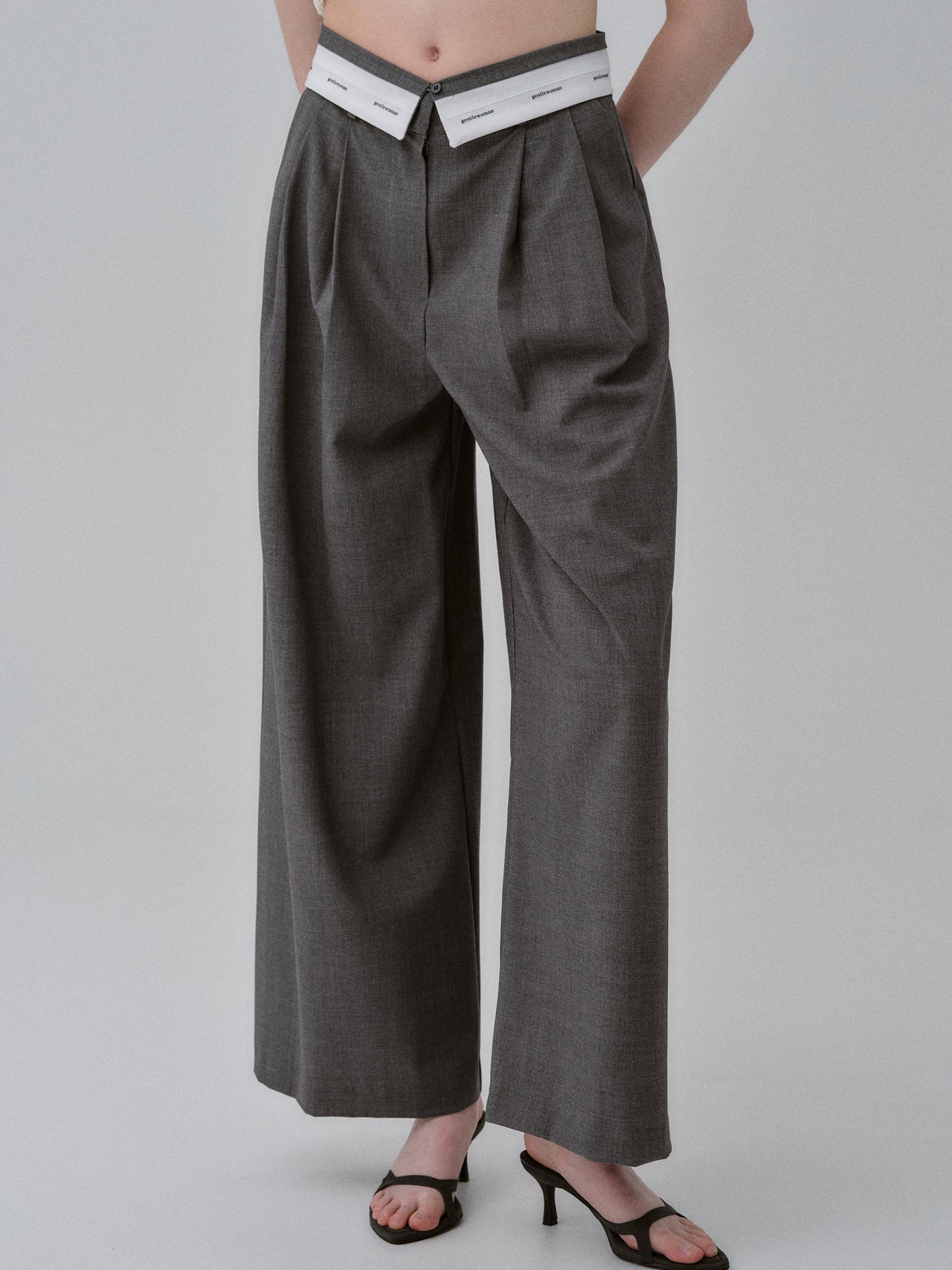 Detachable Waistband Trousers, Charcoal