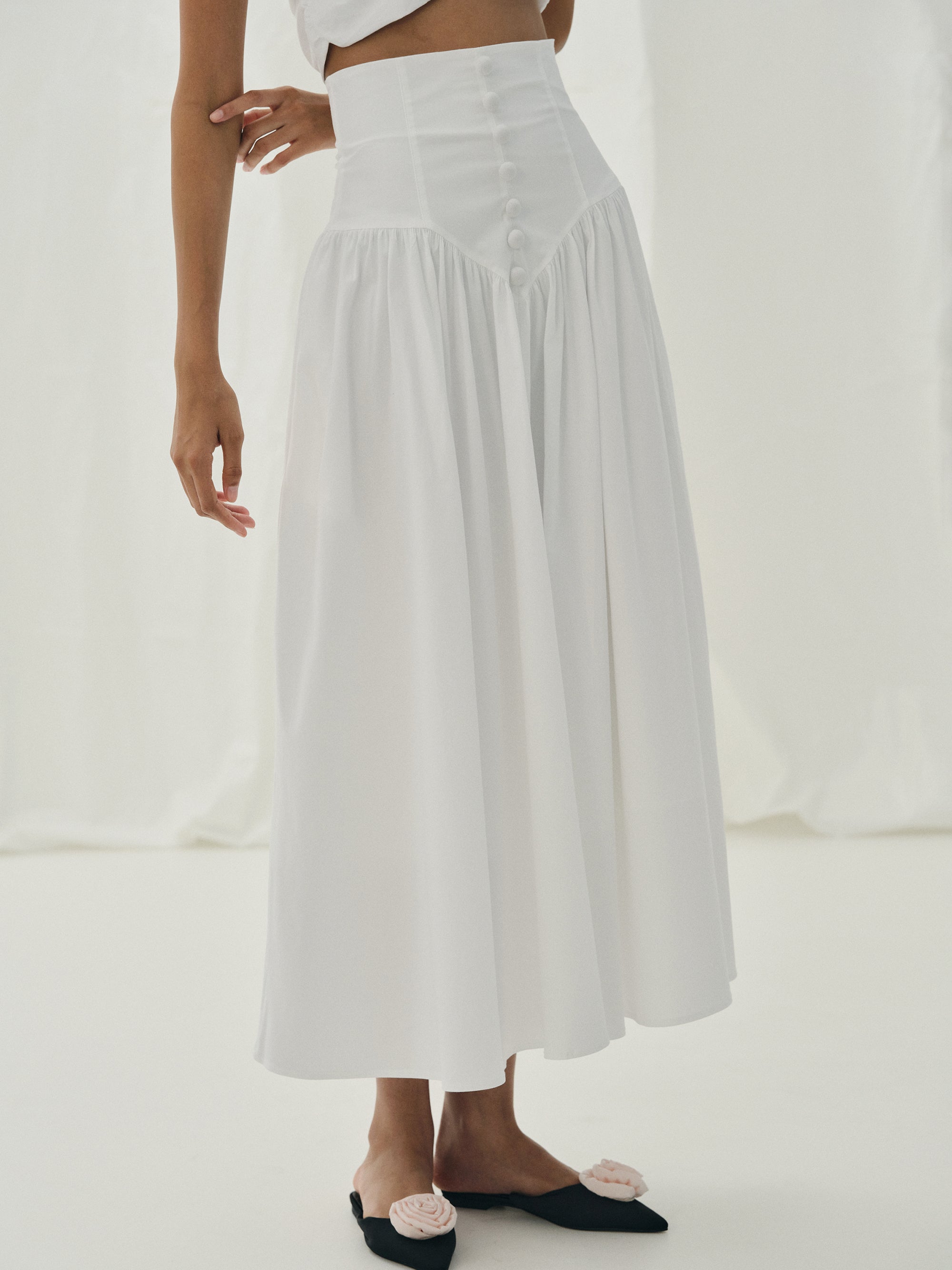 High waisted white outlet skirt quest