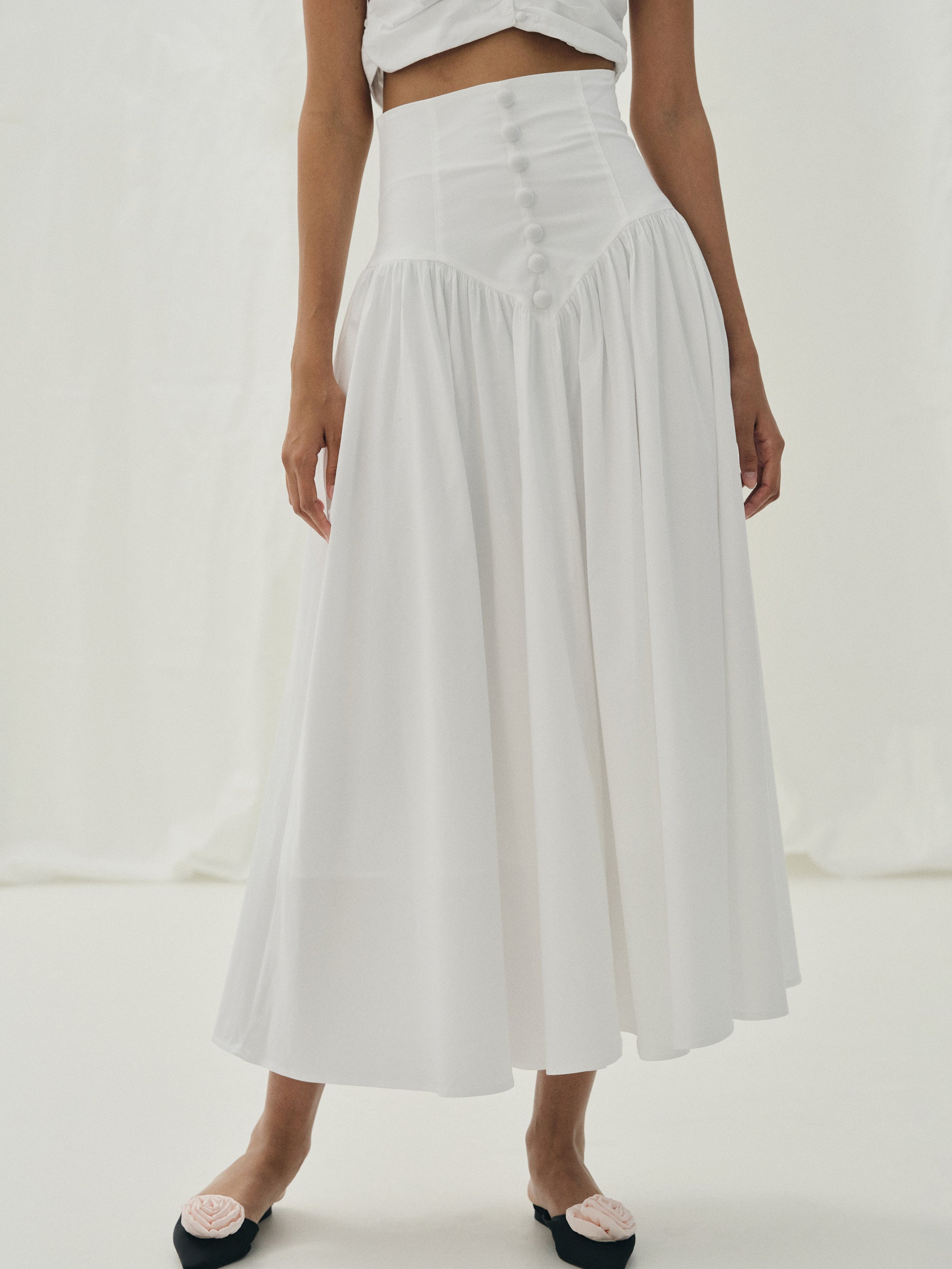 High waisted cheap skirt white