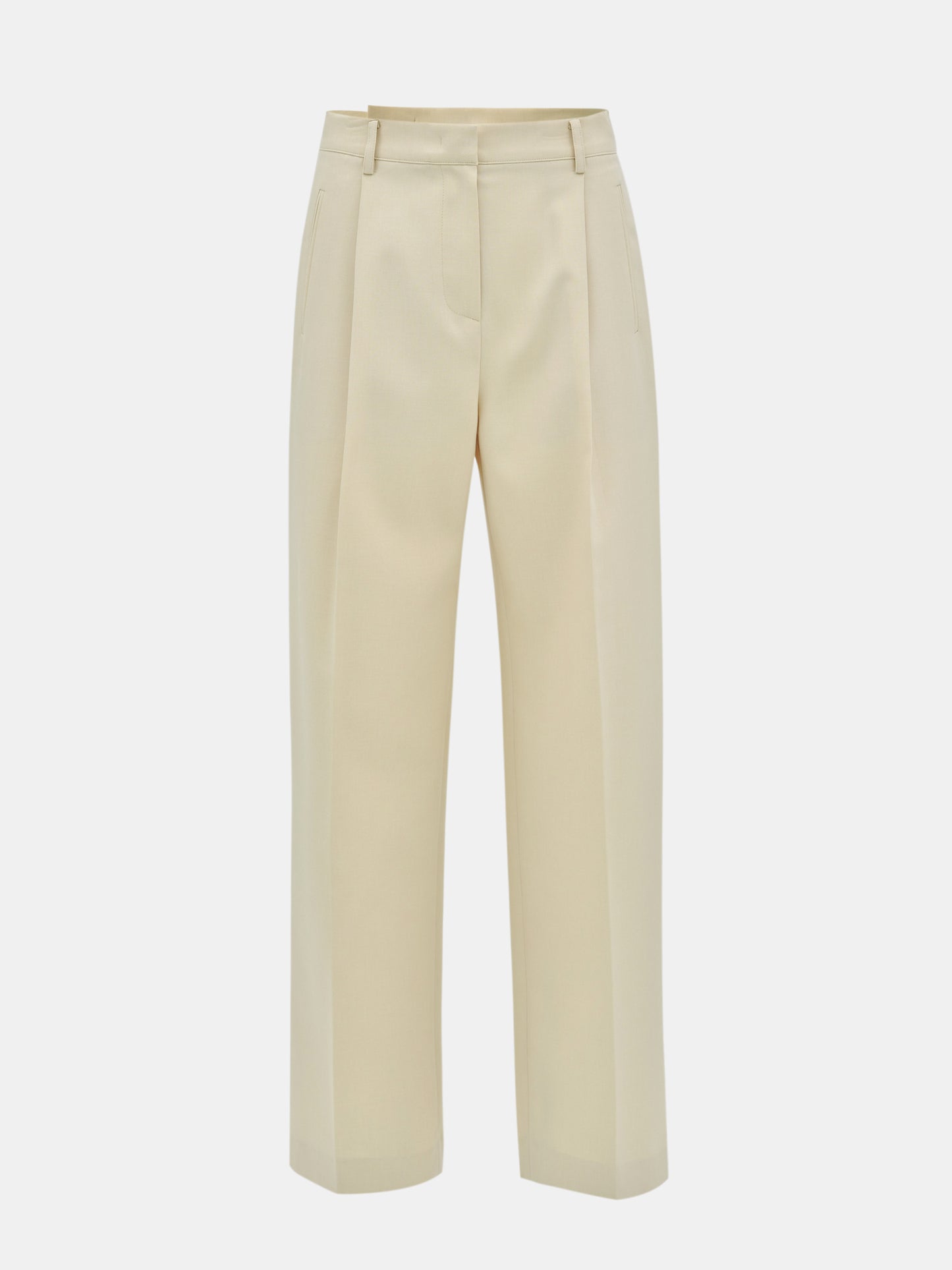 Off-Centre Suit Trousers, Light Yellow