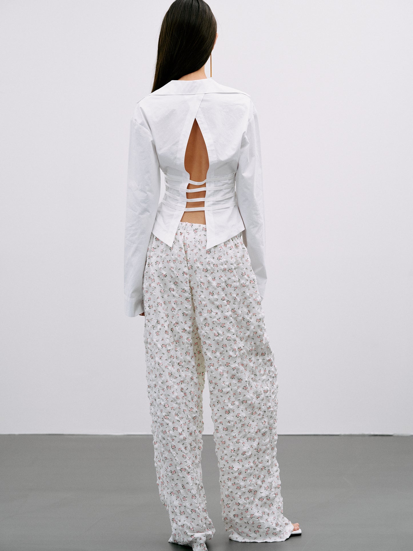 Seersucker Floral Pants, Pink – SourceUnknown