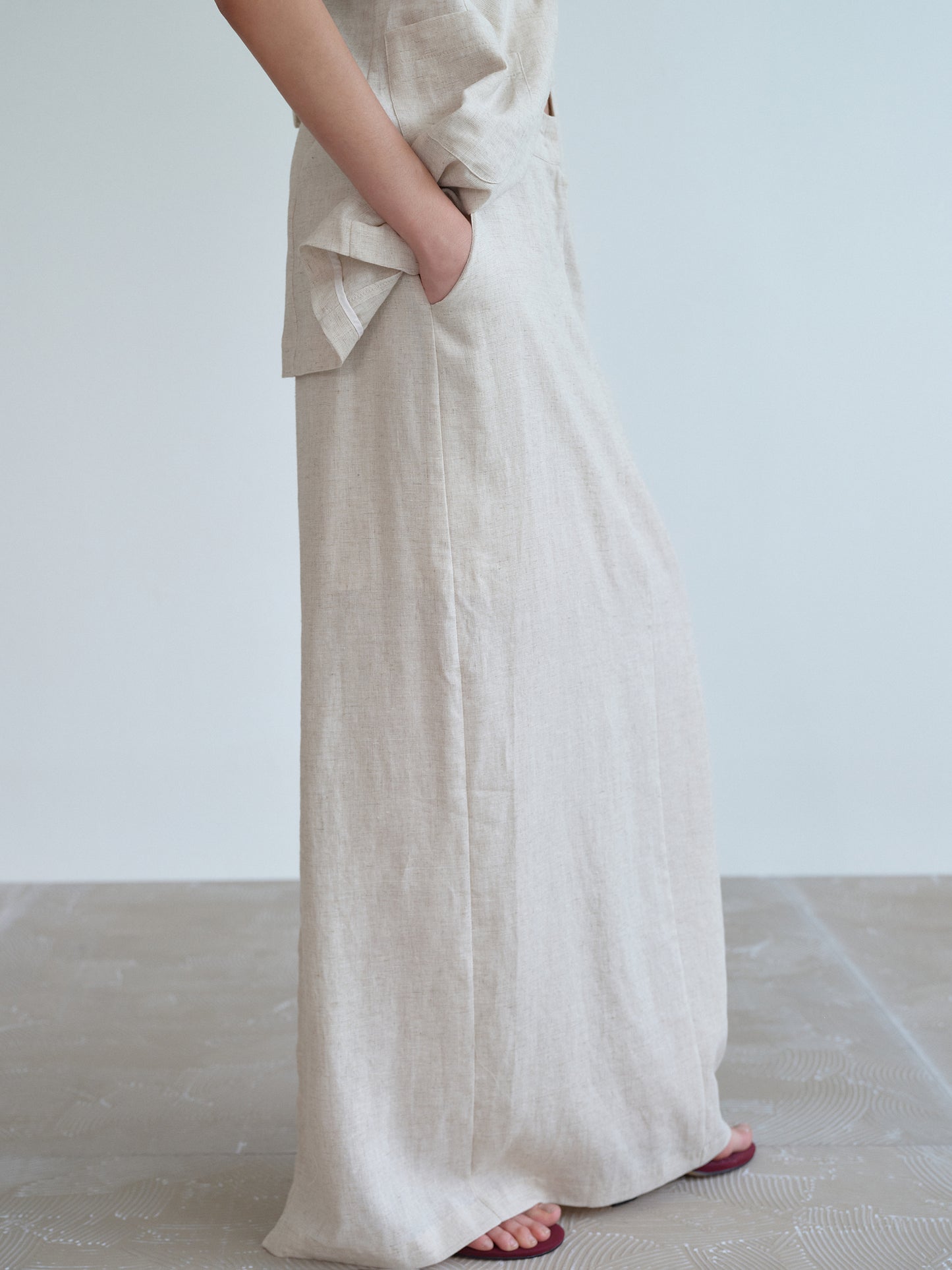 Linen Pencil Skirt, Oatmeal – SourceUnknown
