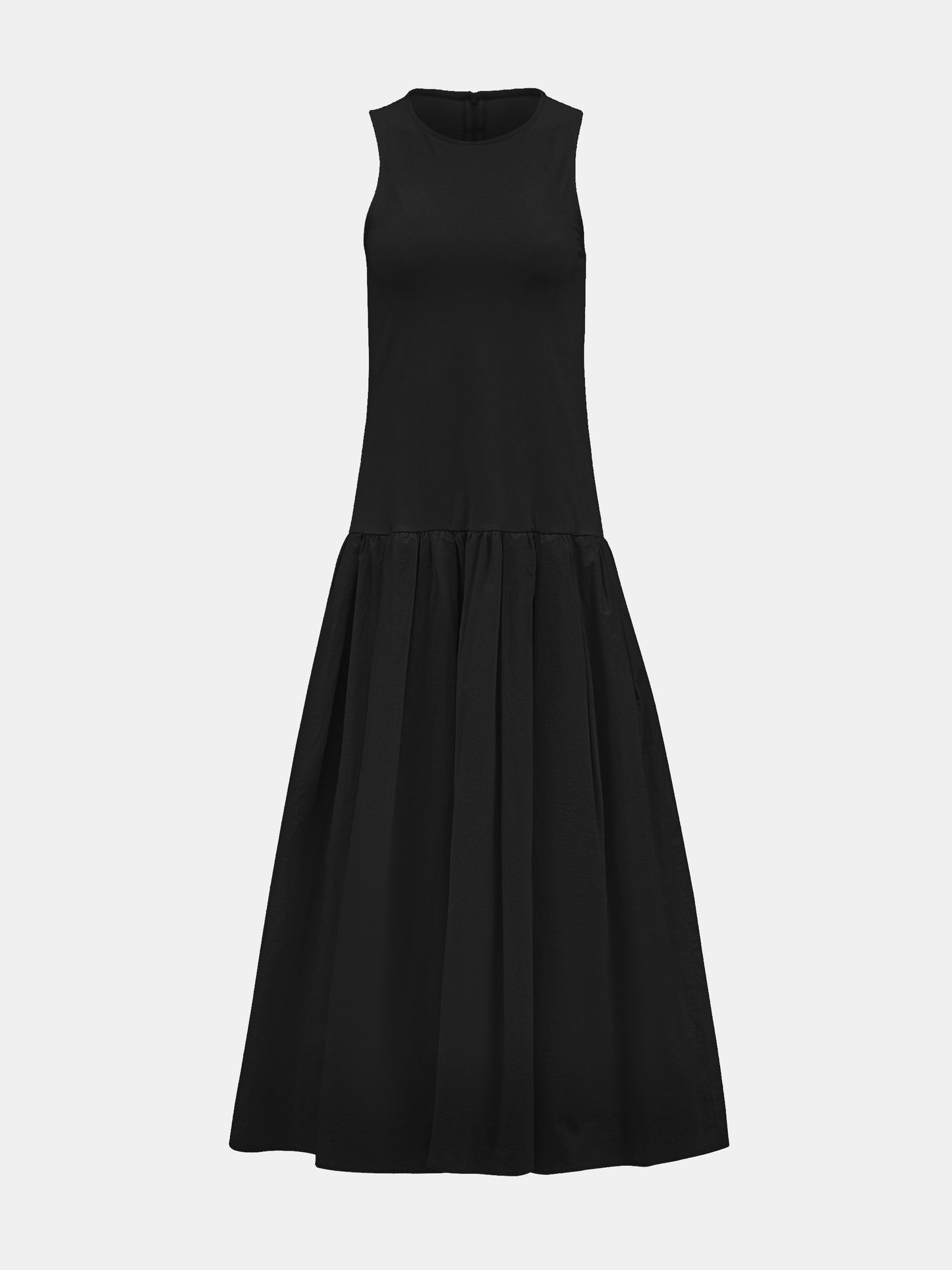 Drop-Waist Tank Dress, Black