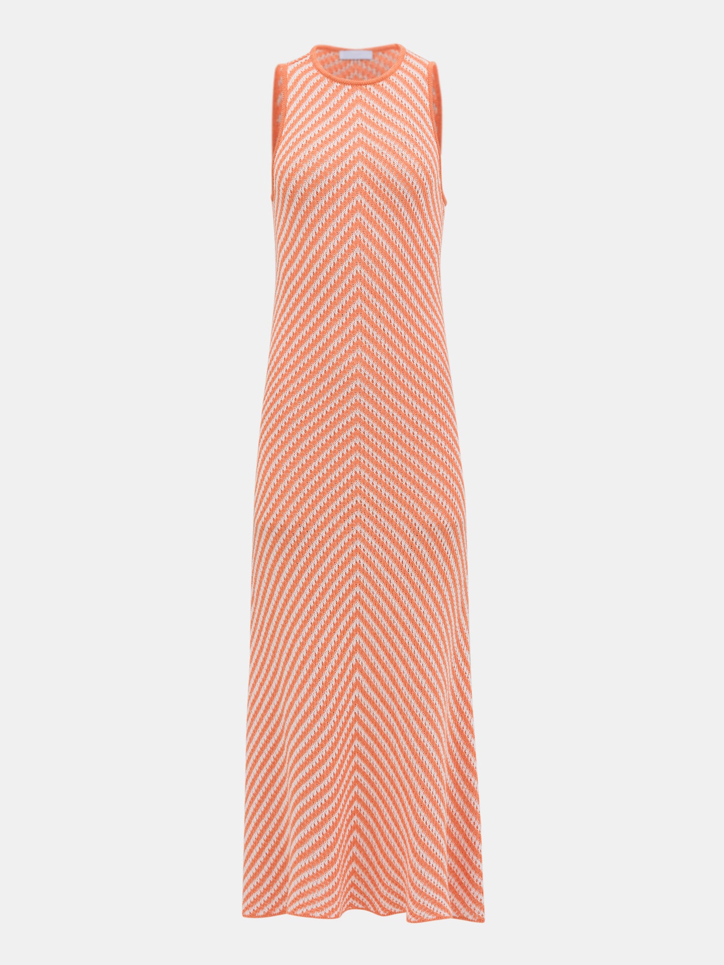 Chevron Knit Long Dress, Orange