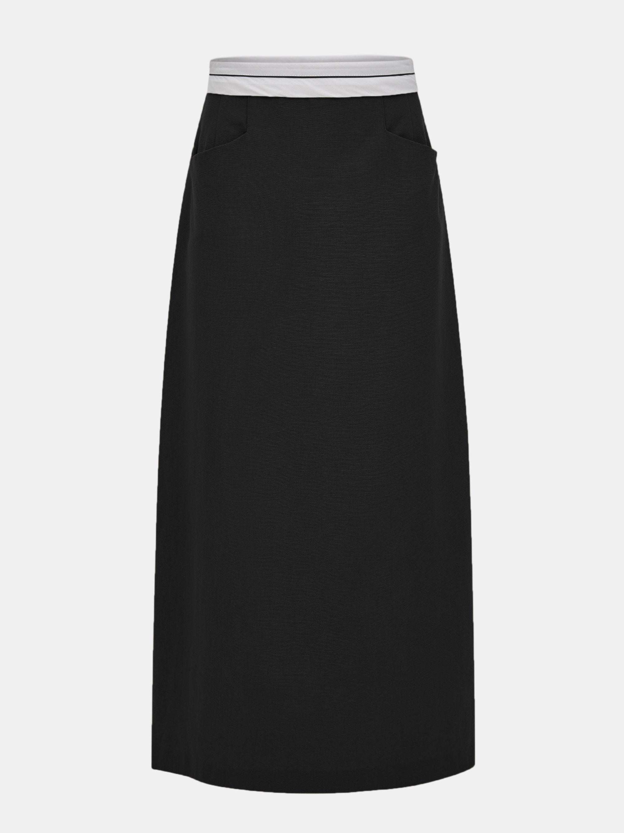 Restructured Waistline Skirt Black