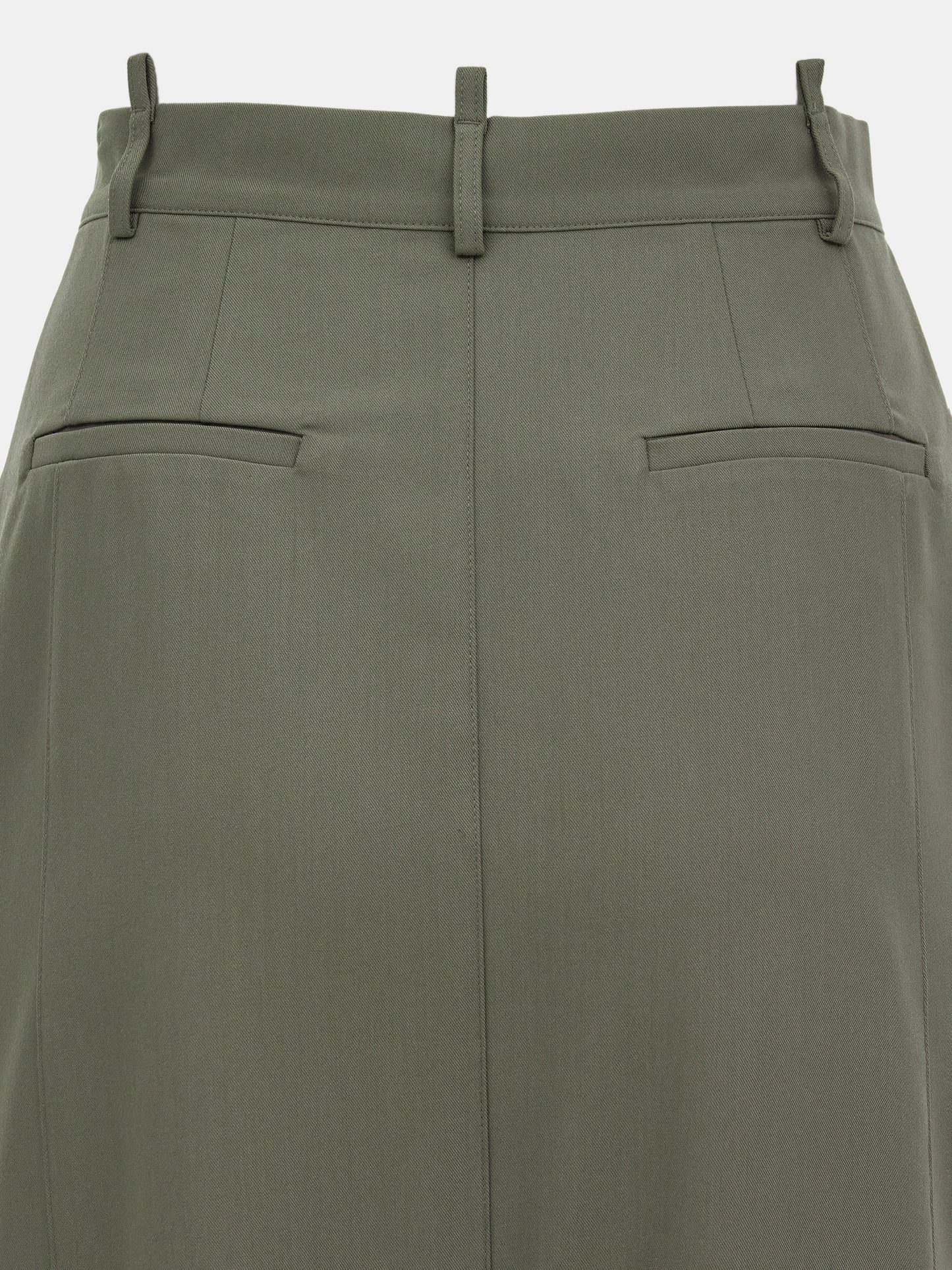 Belt Loops Suit Skirt, Khaki Green SourceUnknown