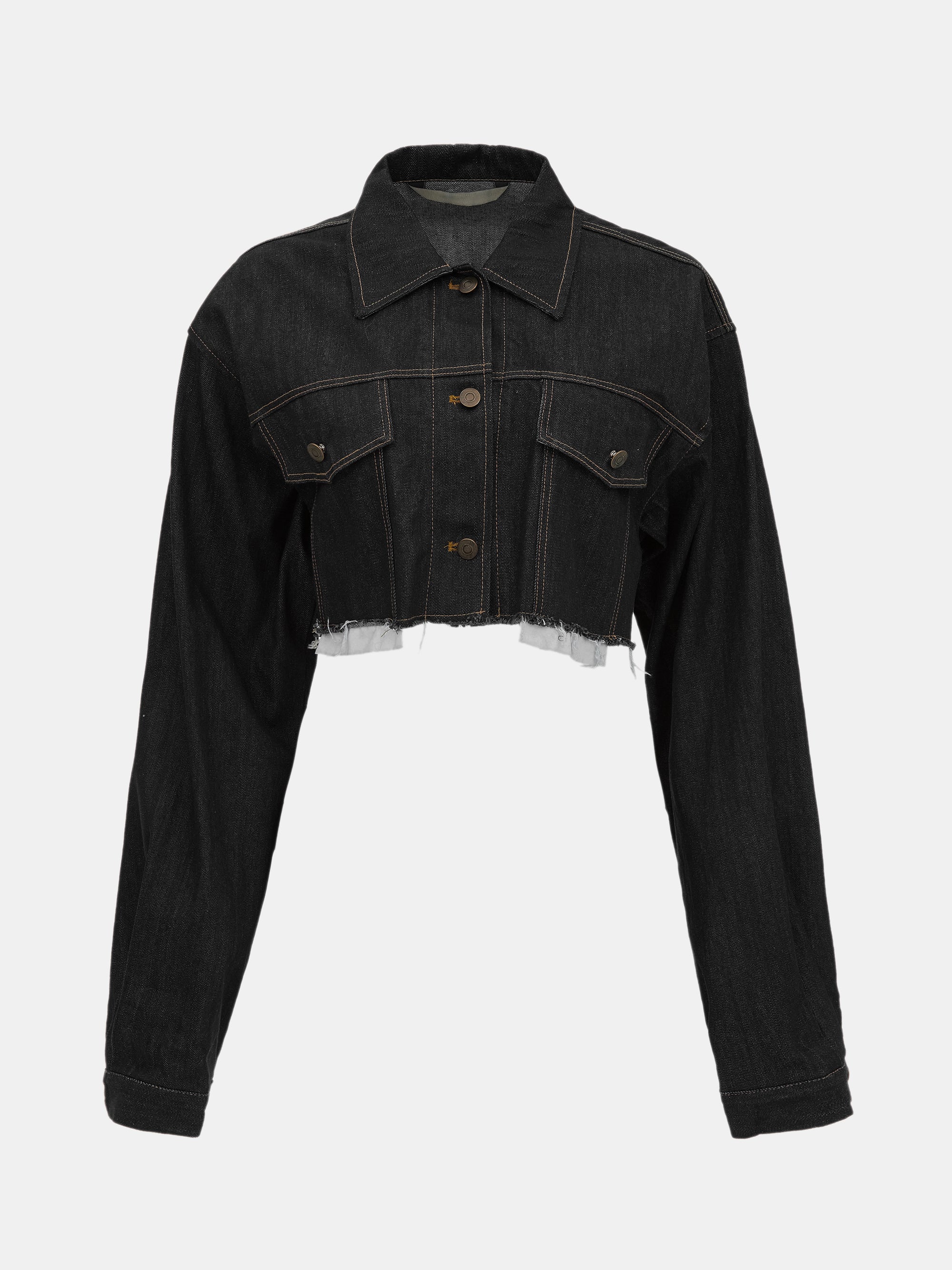 Cropped Denim Jacket, Black – SourceUnknown