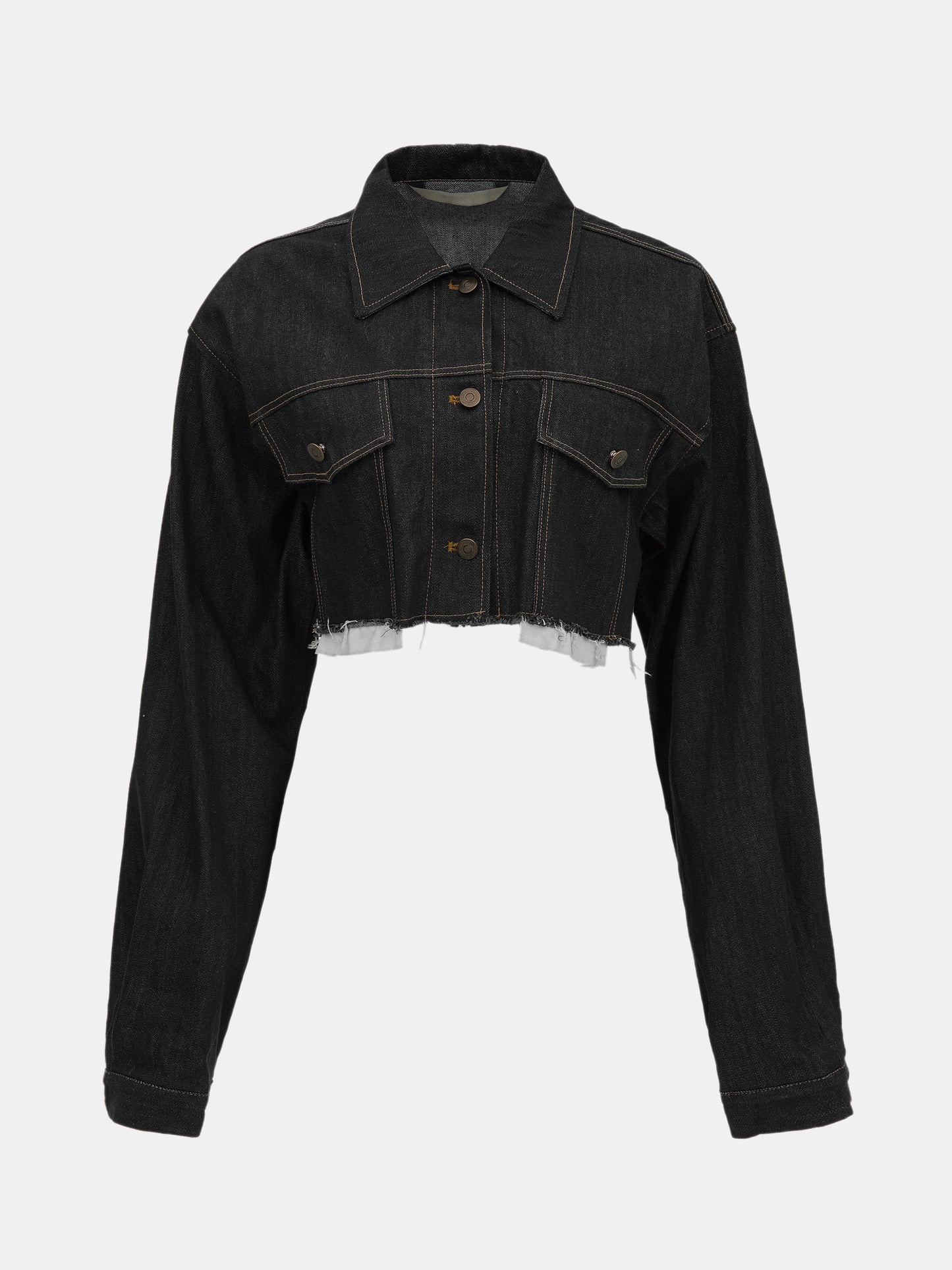 Cropped Denim Jacket, Black – SourceUnknown