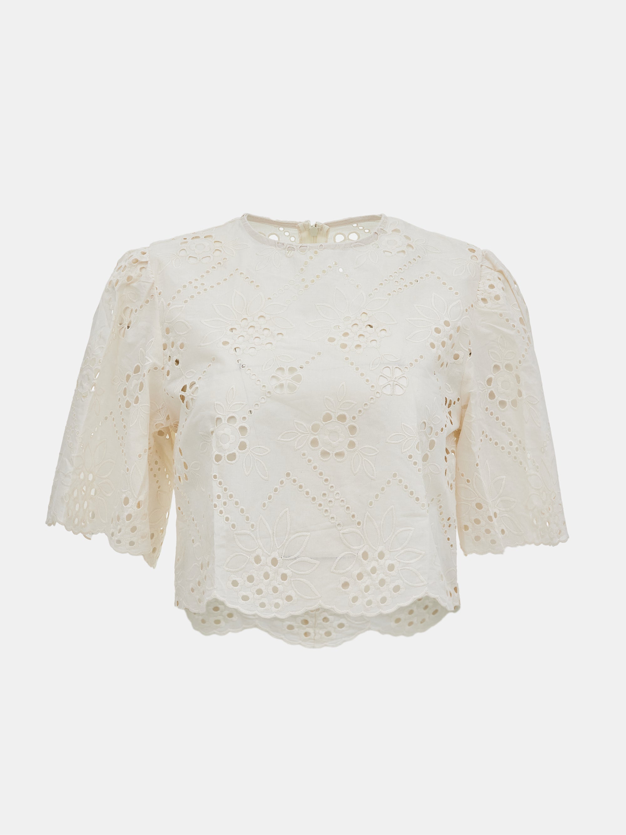 Broderie Cropped Top, Ivory – SourceUnknown