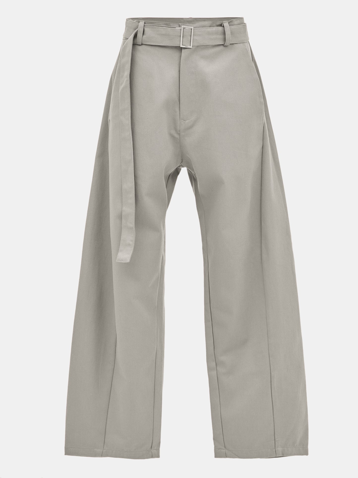 Belted Canvas Pants, Light Grey