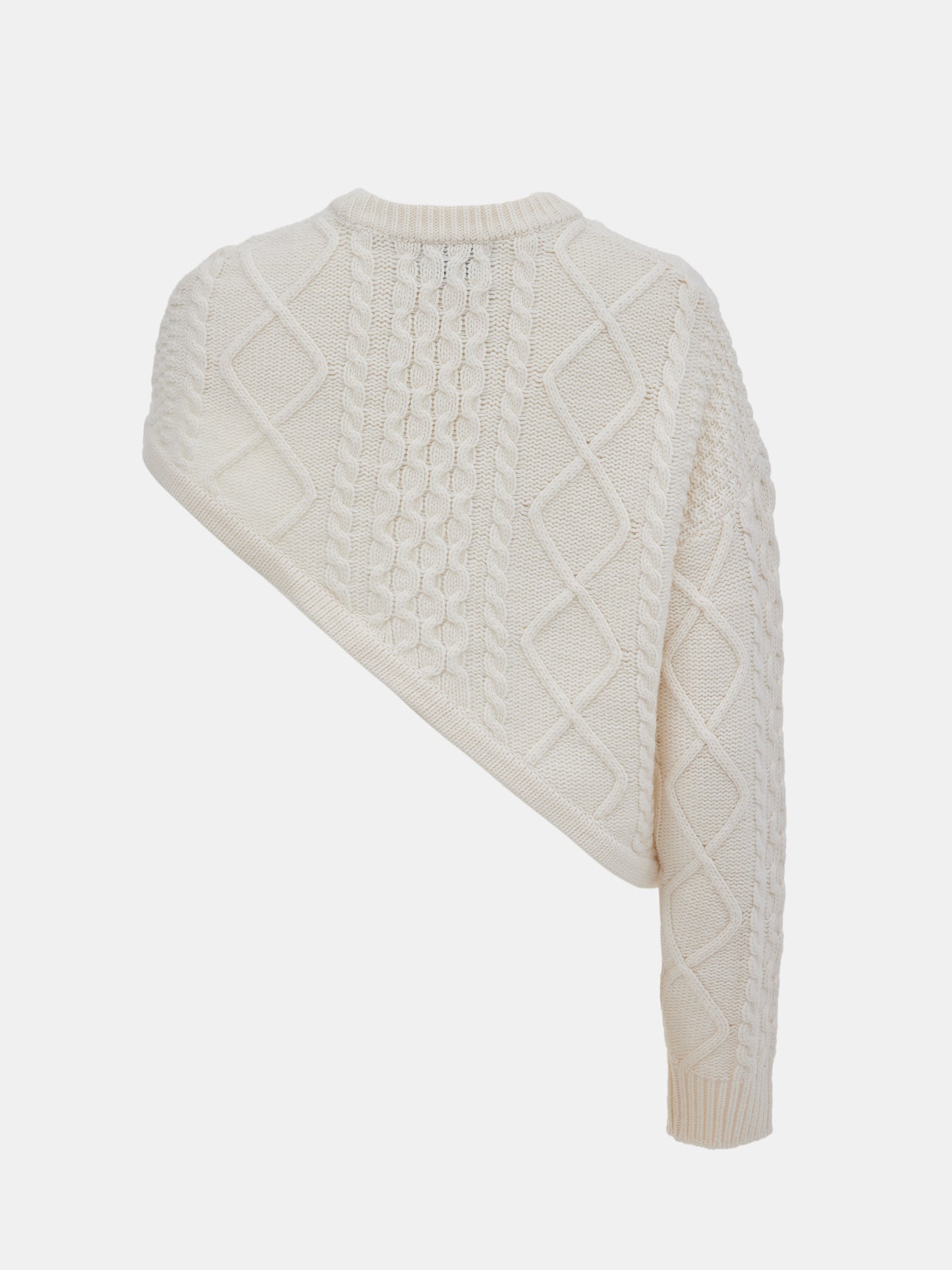 One Sleeve Cable Knit, Ivory