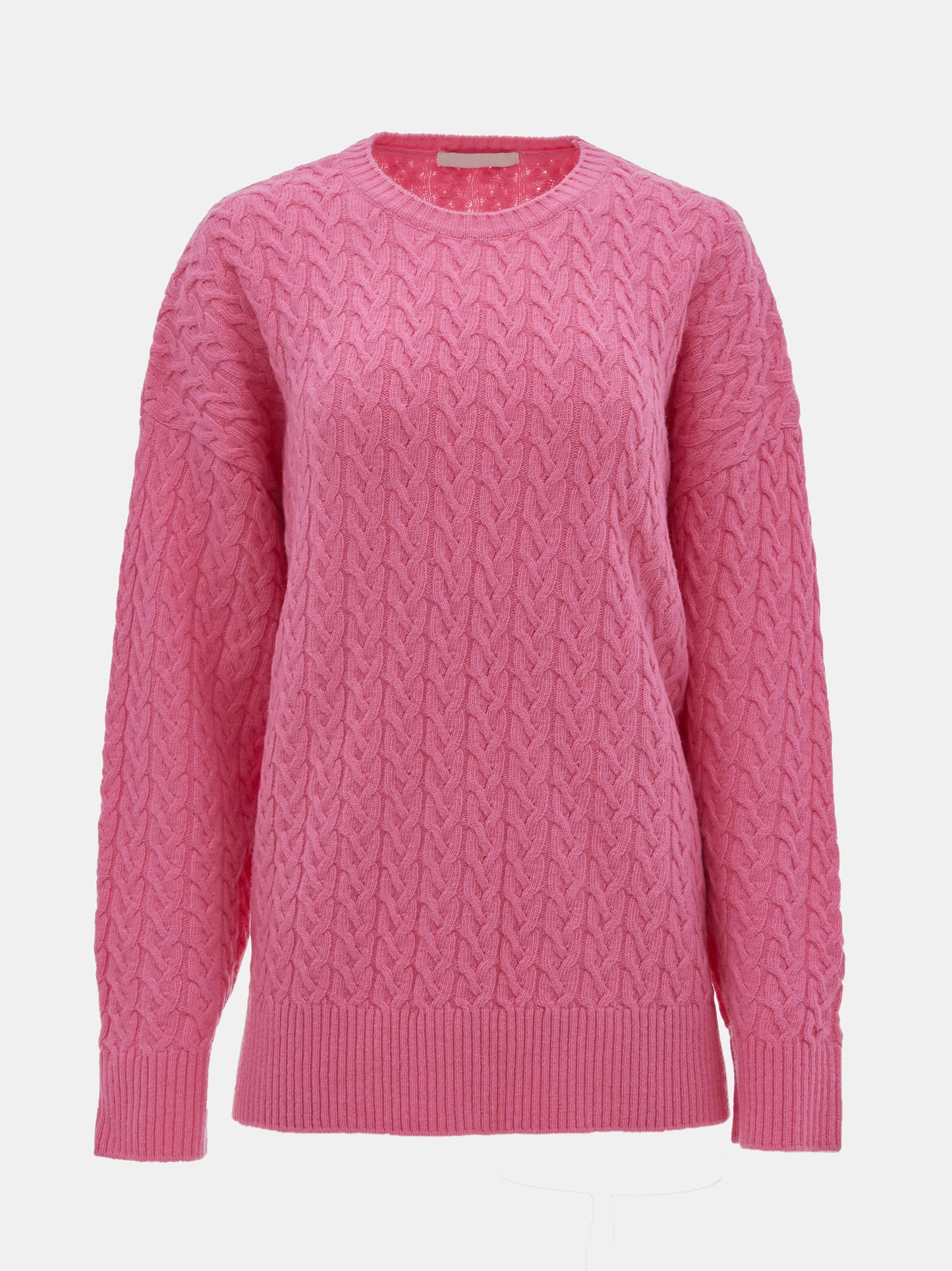 Loose Cable Pullover, Bubblegum Pink