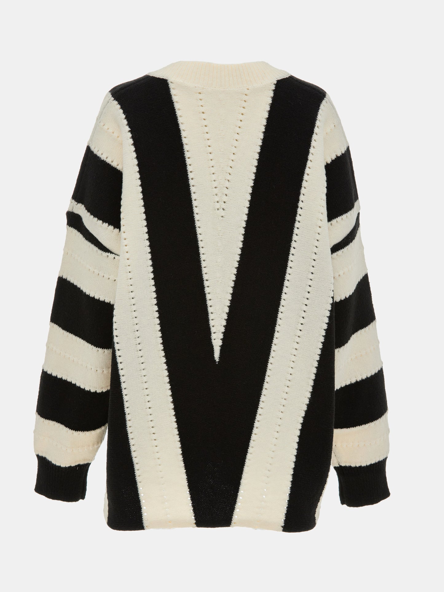 Unisex Striped Pullover, Black & White