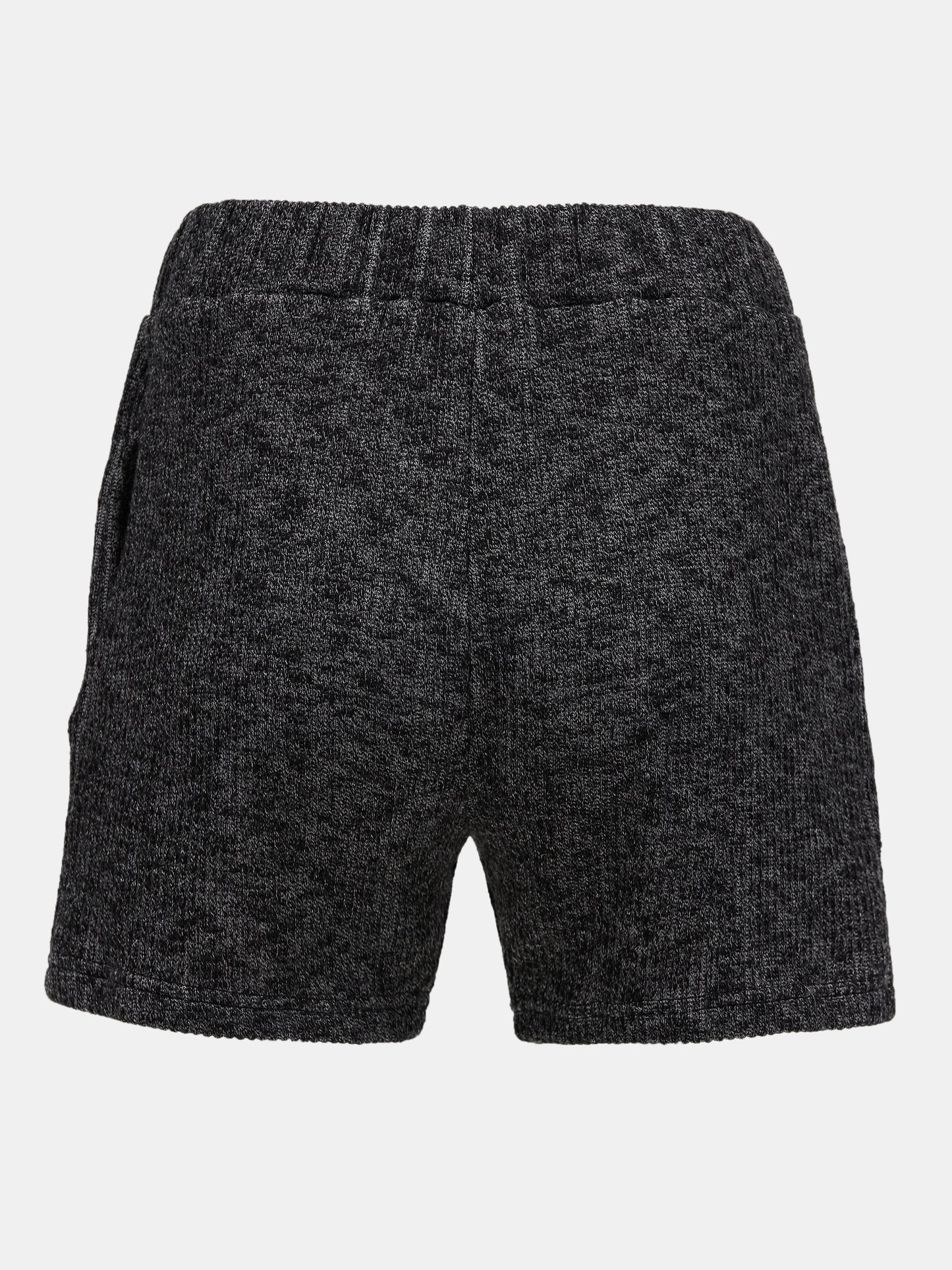 Rib Knit Shorts & Leg Warmers Set, Black Melange