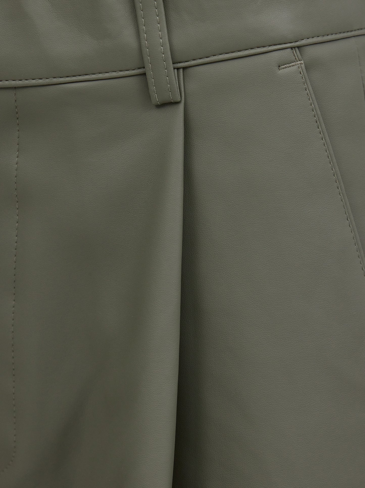Unisex Faux Leather Pants, Khaki