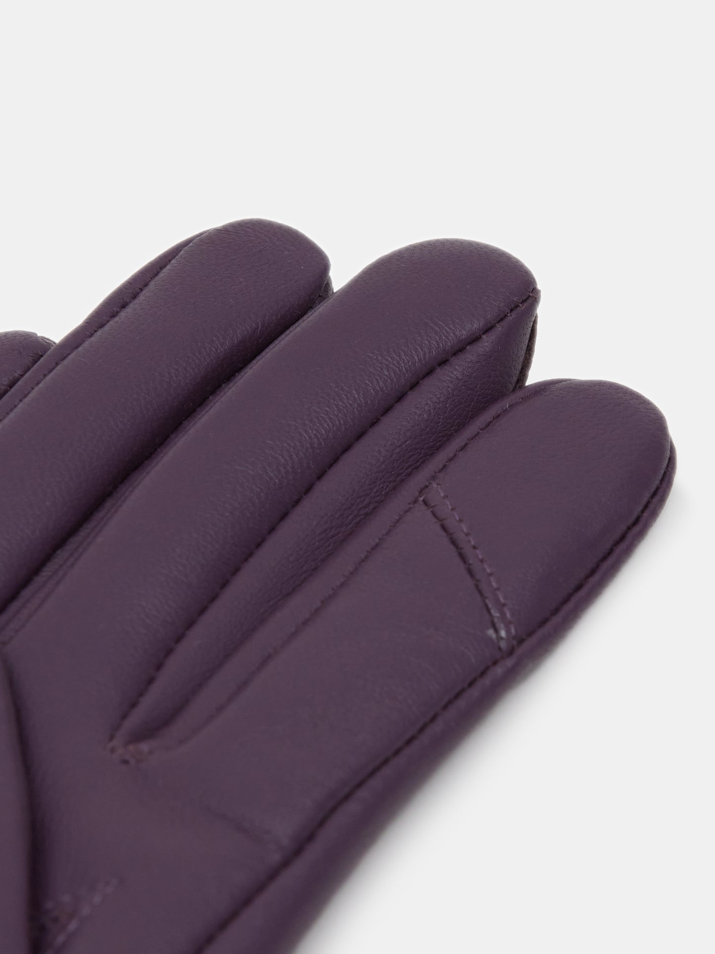 Lambskin Button Leather Gloves, Purple Mauve